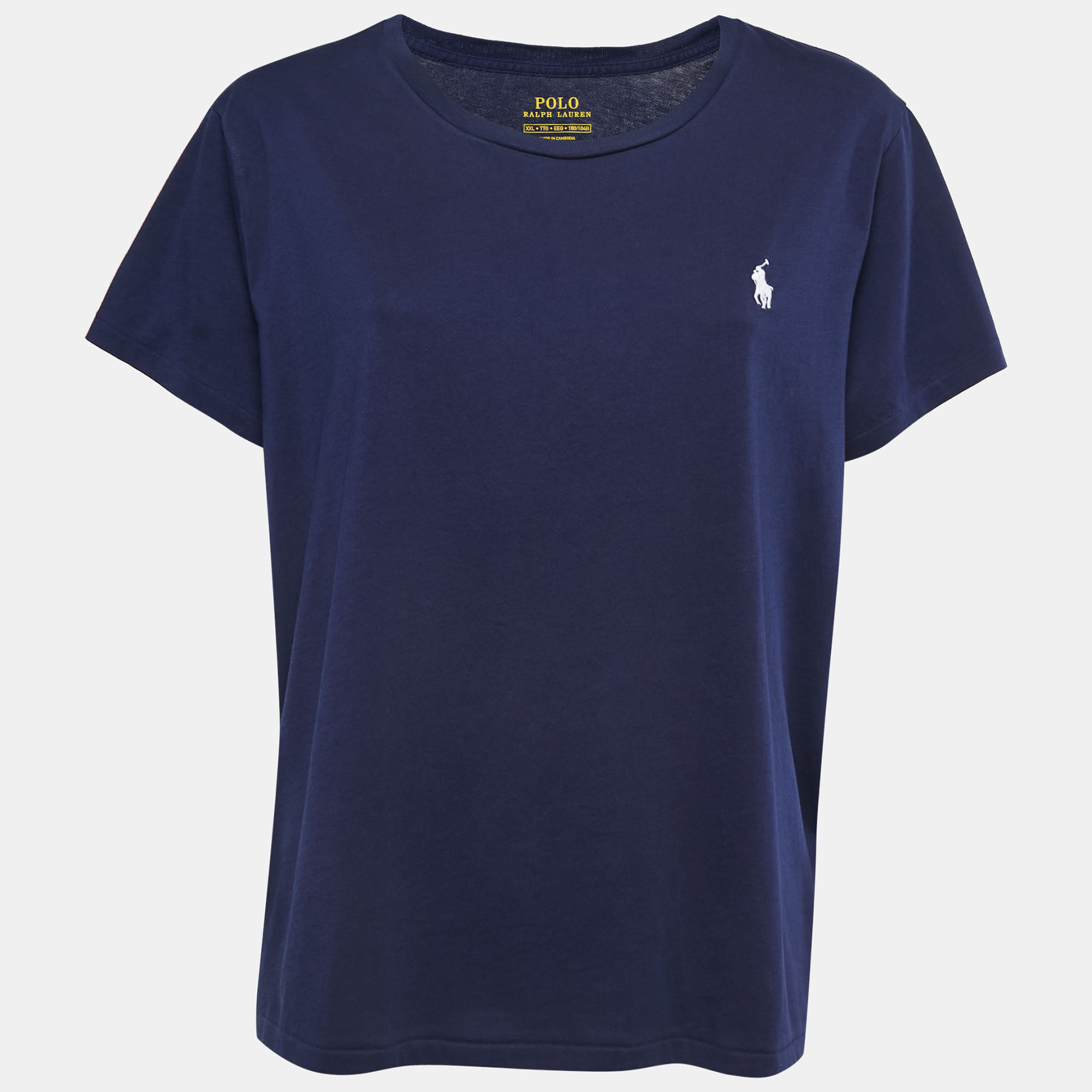 

Polo Ralph Lauren Navy Blue Cotton Logo Embroidered Crew Neck T-Shirt