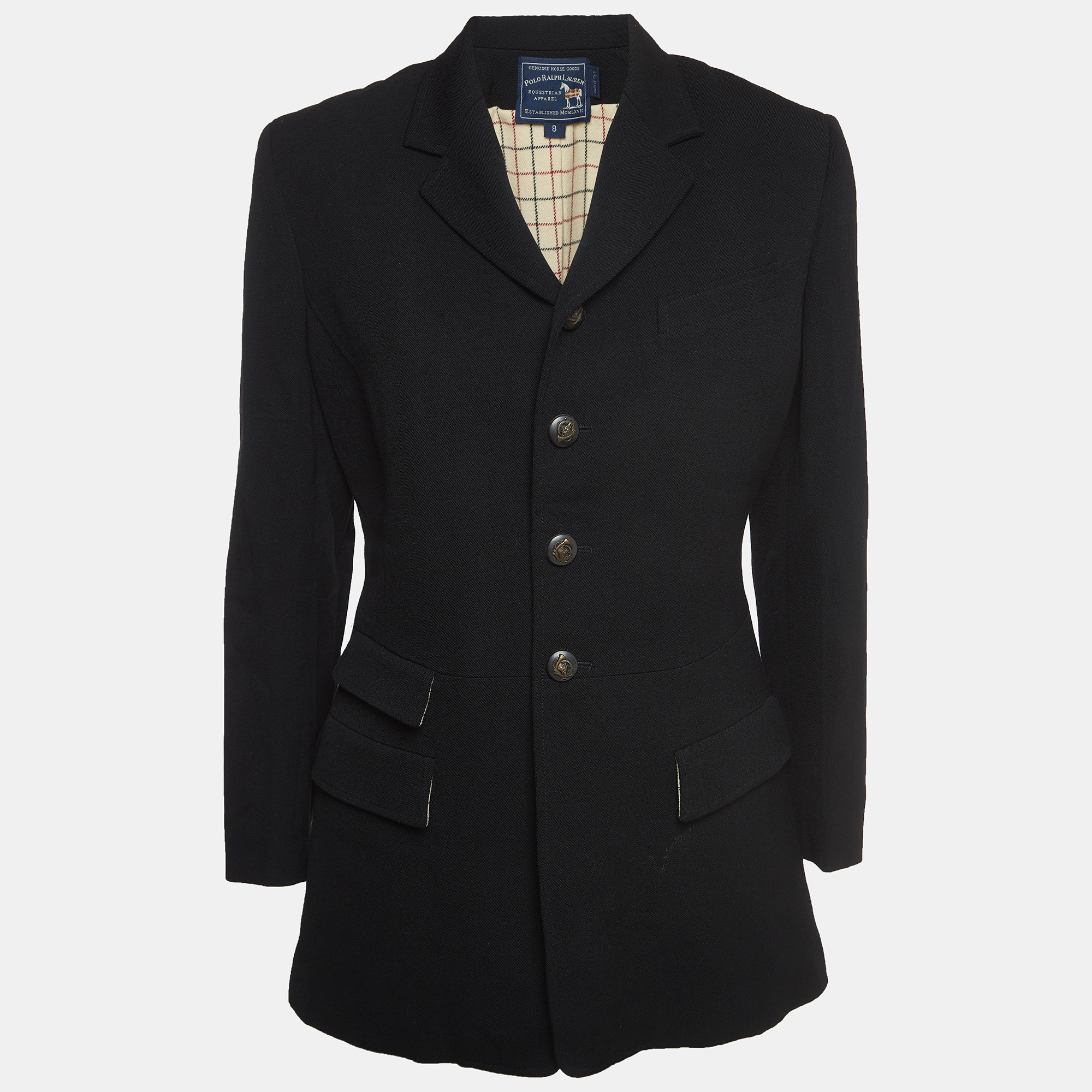 مملوكة مسبقًا Polo Ralph Lauren Black Wool Single Breasted Blazer M