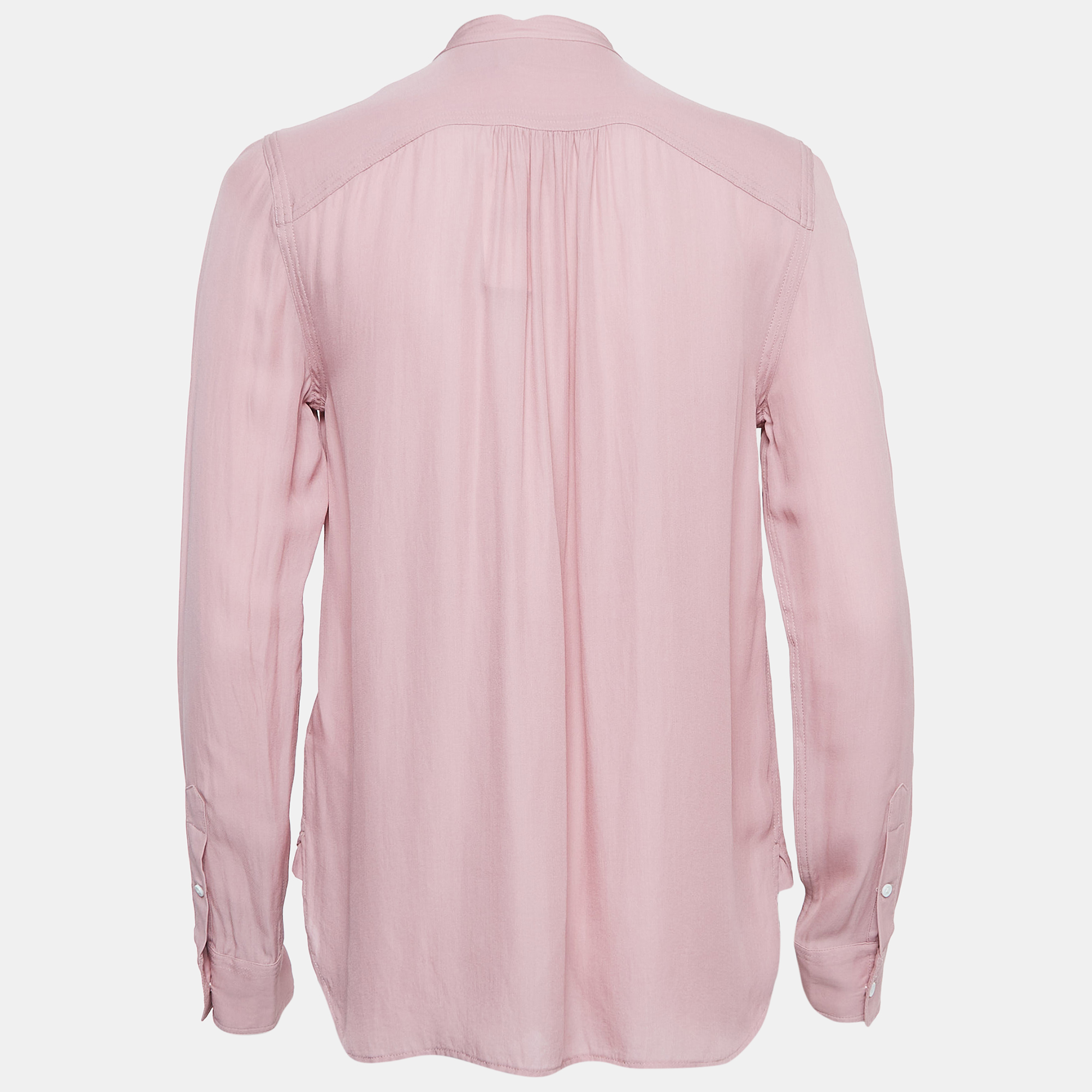 

Polo Ralph Lauren Dusty Pink Silk Blend High Neck Shirt Blouse