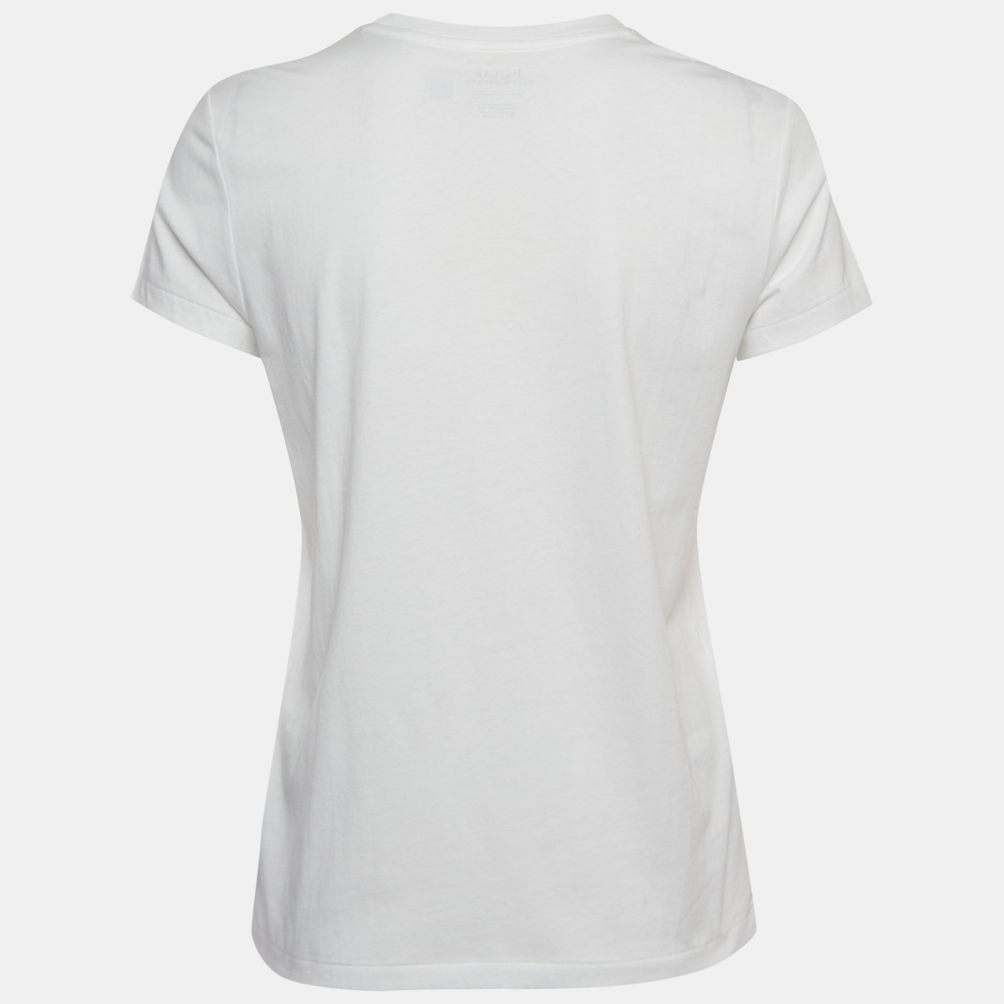 

Polo Ralph Lauren White Teddy Print Cotton Half Sleeve T-Shirt