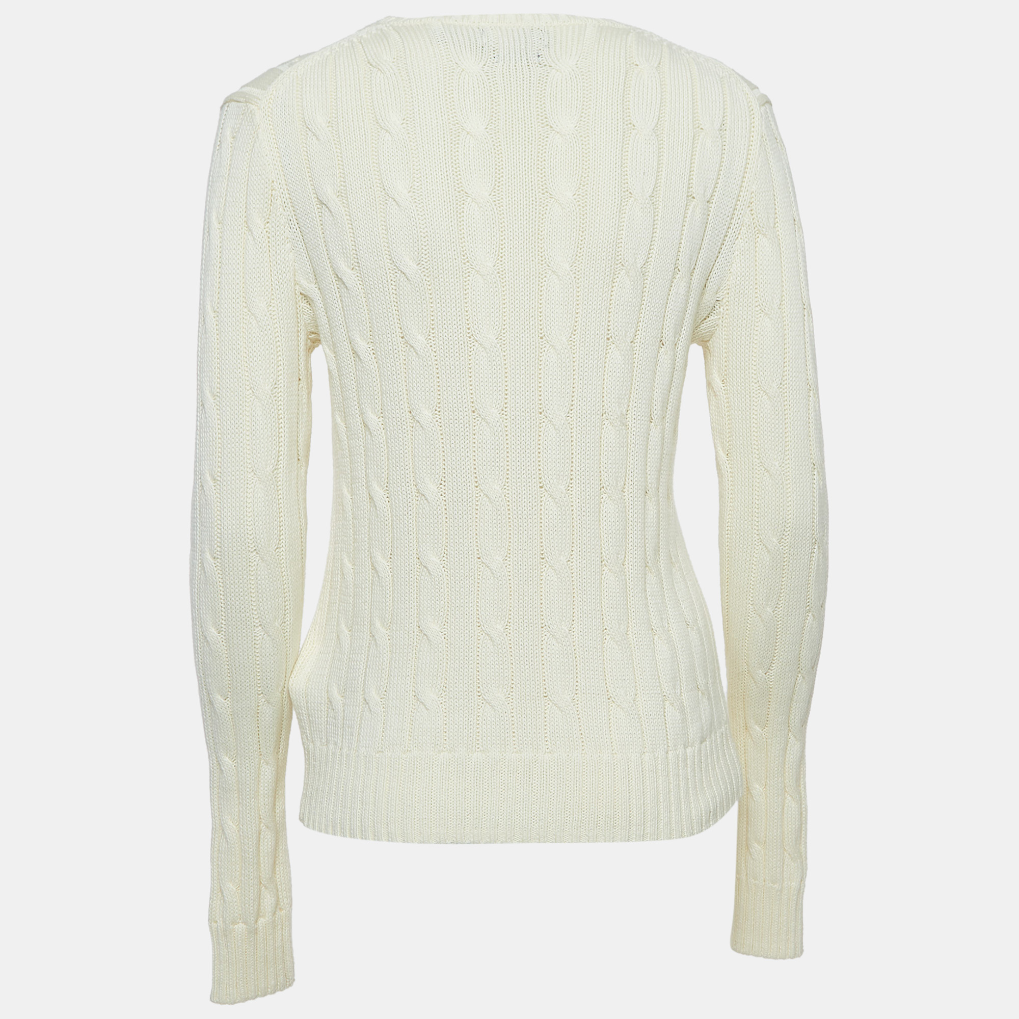 

Polo Ralph Lauren Off-White Twist Knit Pima Cotton Sweater