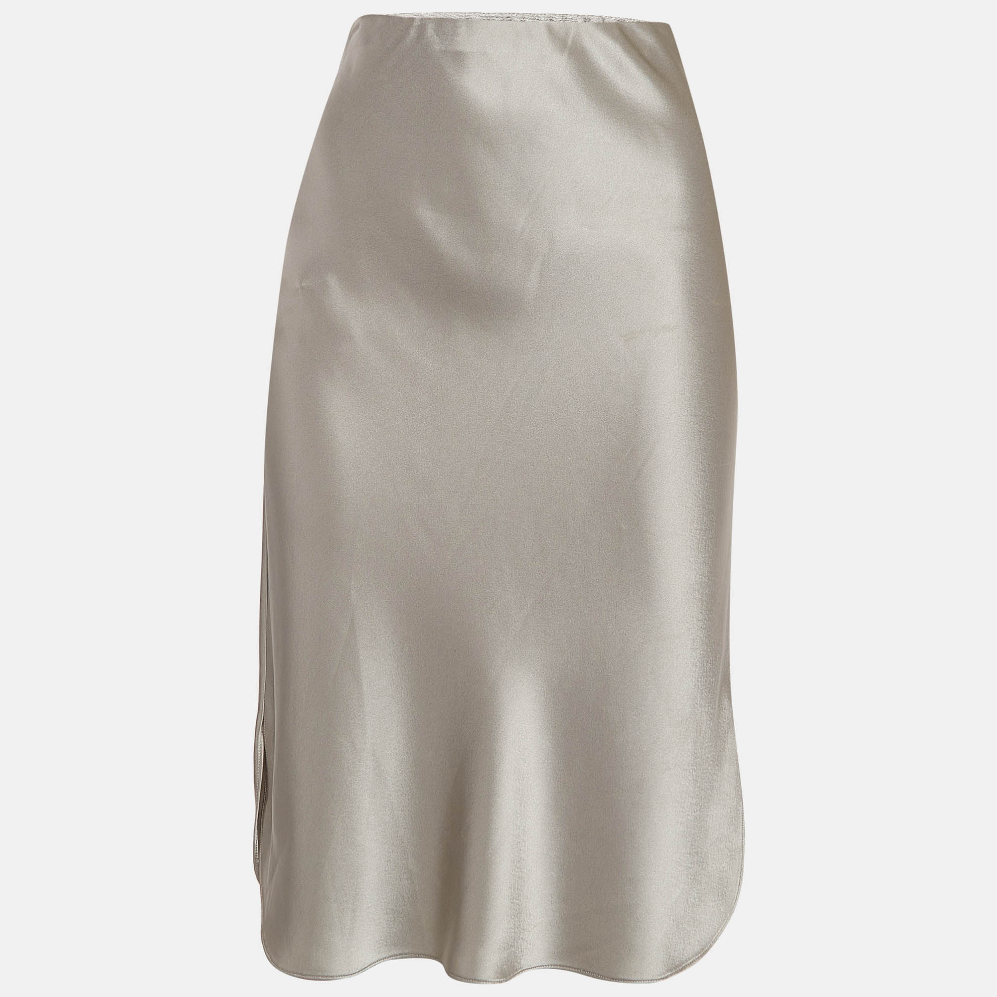 

Polo Ralph Lauren Olive Green Satin Knee-Length Skirt