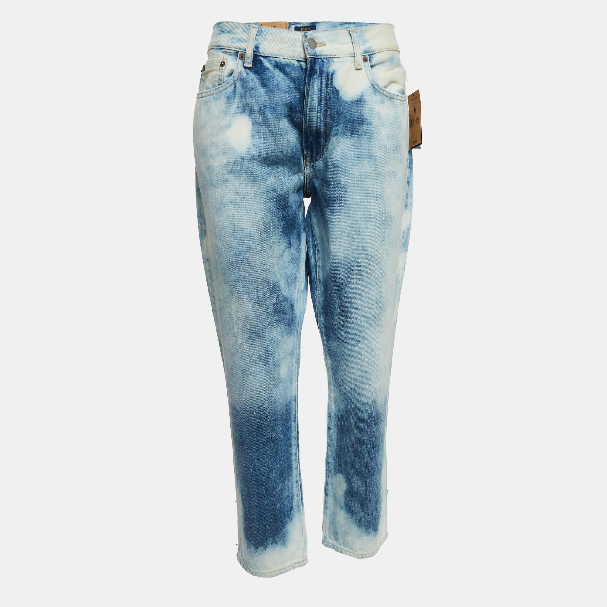 

Polo Ralph Lauren Blue Washed Denim Avery Boyfriend Jeans XL Waist 35"