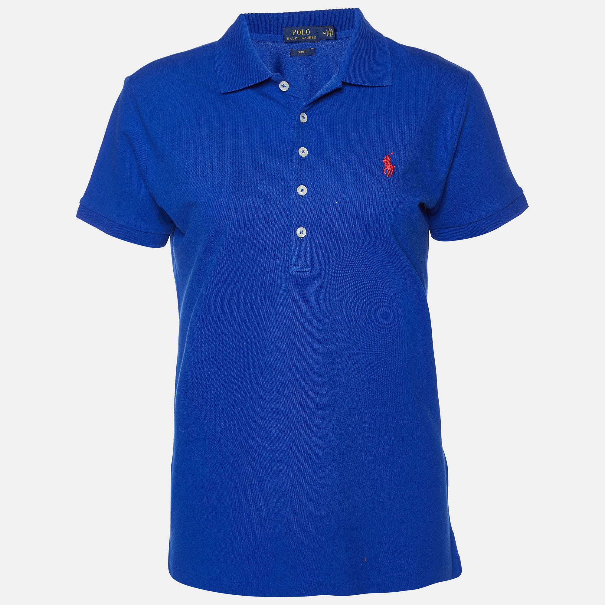 

Polo Ralph Lauren Royal Blue Cotton Slim Fit Polo T-Shirt M