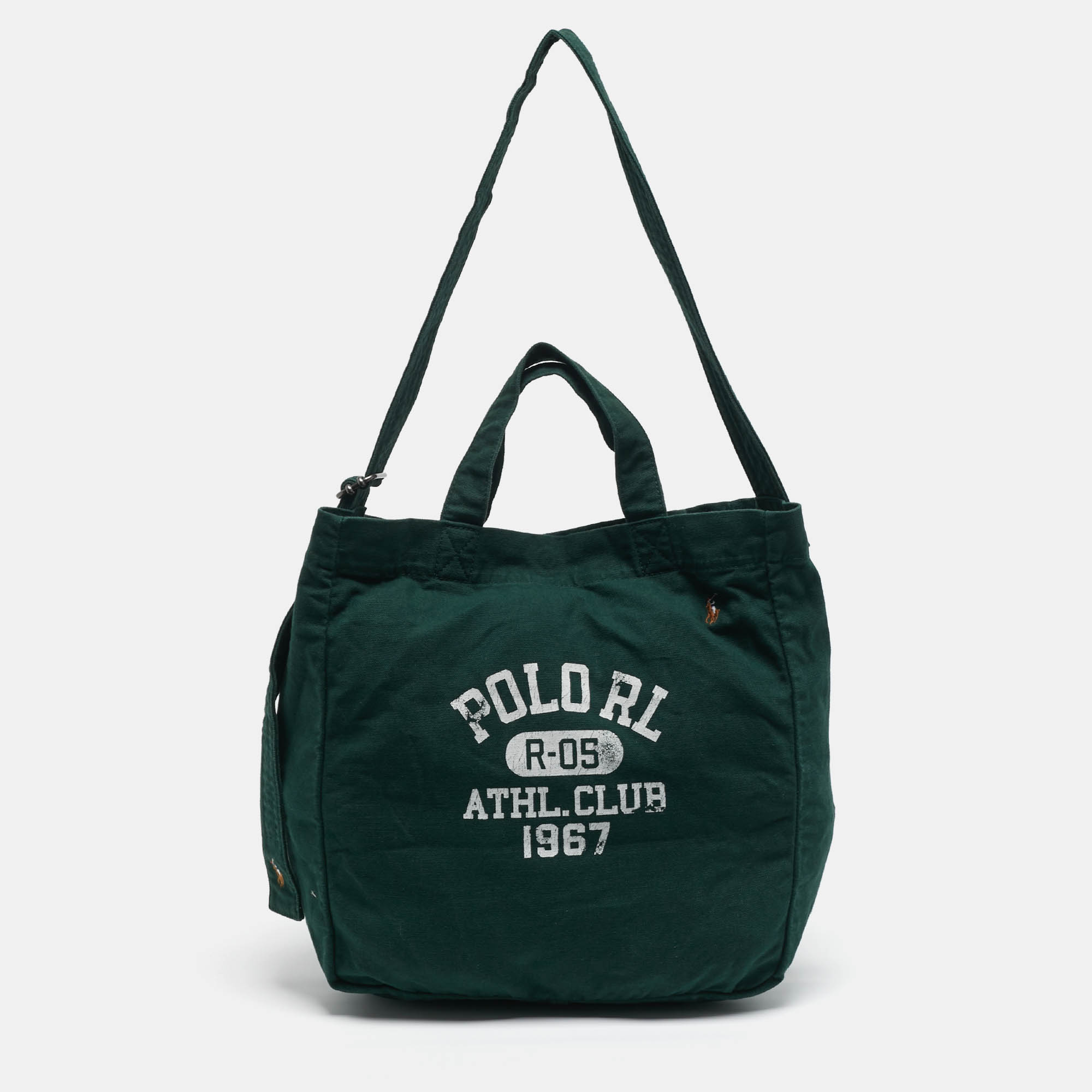 

Polo Ralph Lauren Green Canvas Logo Print Tote
