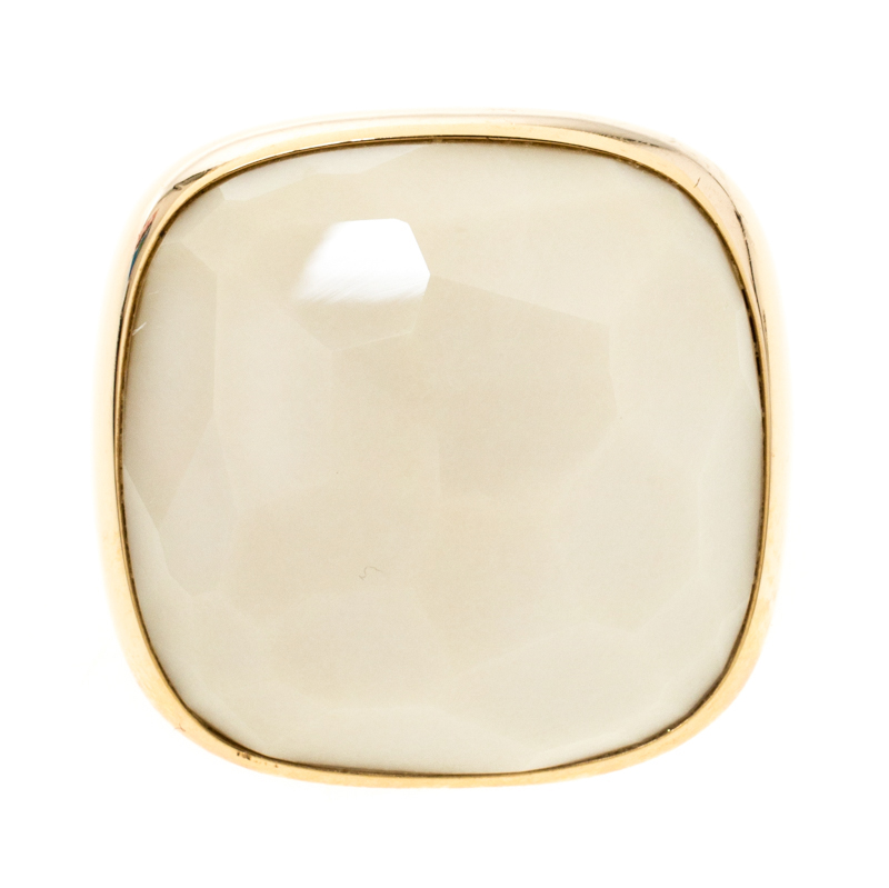 

Pomellato Victoria Faceted White Stone 18k Rose Gold Cocktail Ring Size