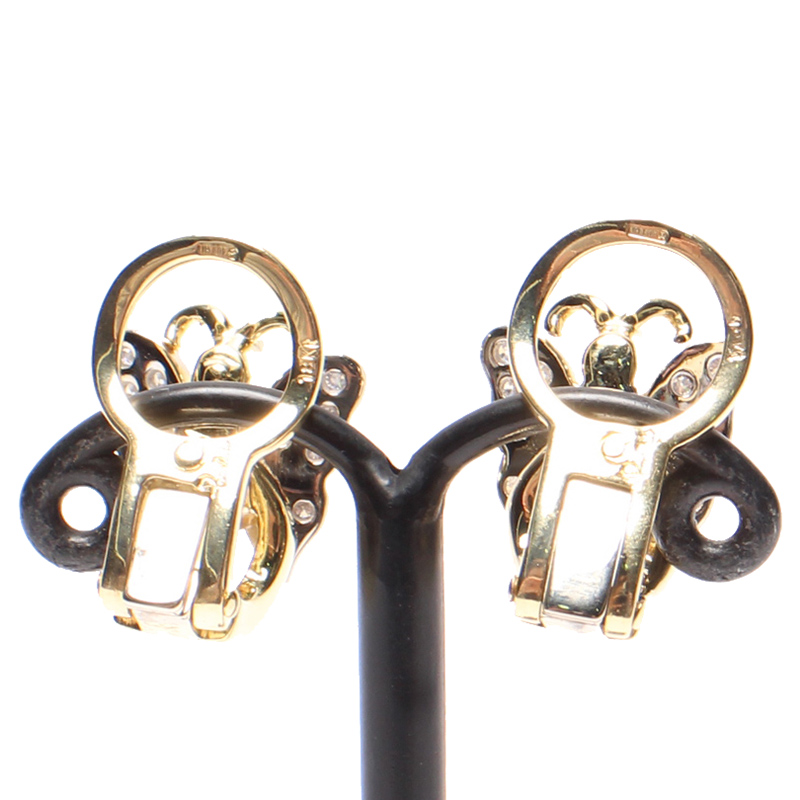 

Pomellato Butterfly Motif 18K Yellow Gold And Diamond Earrings