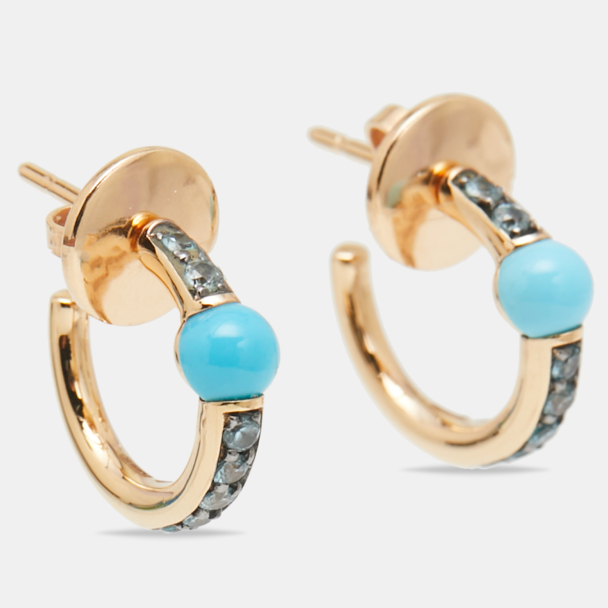 

Pomellato M'ama Non M'ama Turquoise Zircon 18K Rose Gold Earrings