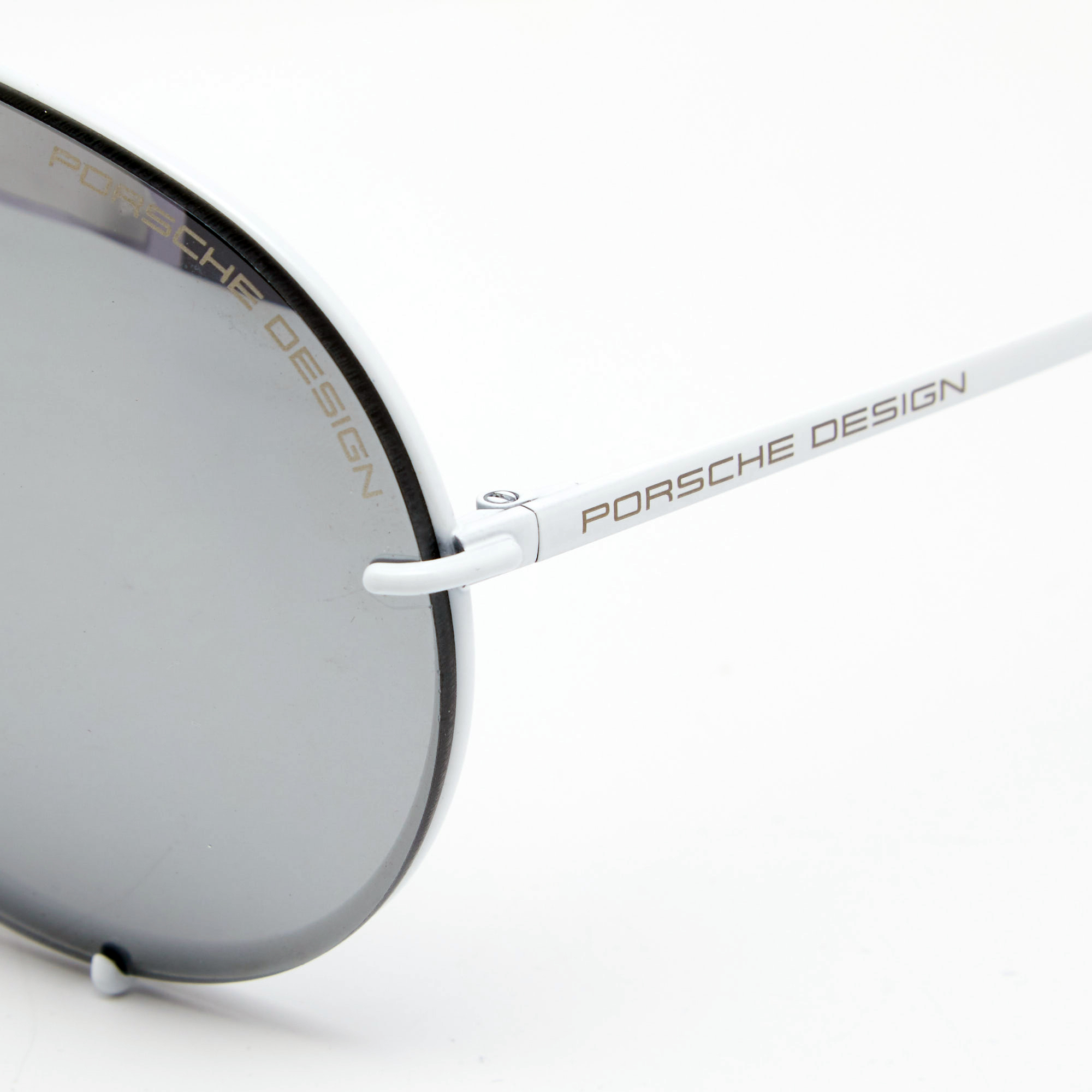 

Porsche Design White/ Silver Mirrored P'8478 Aviator Sunglasses