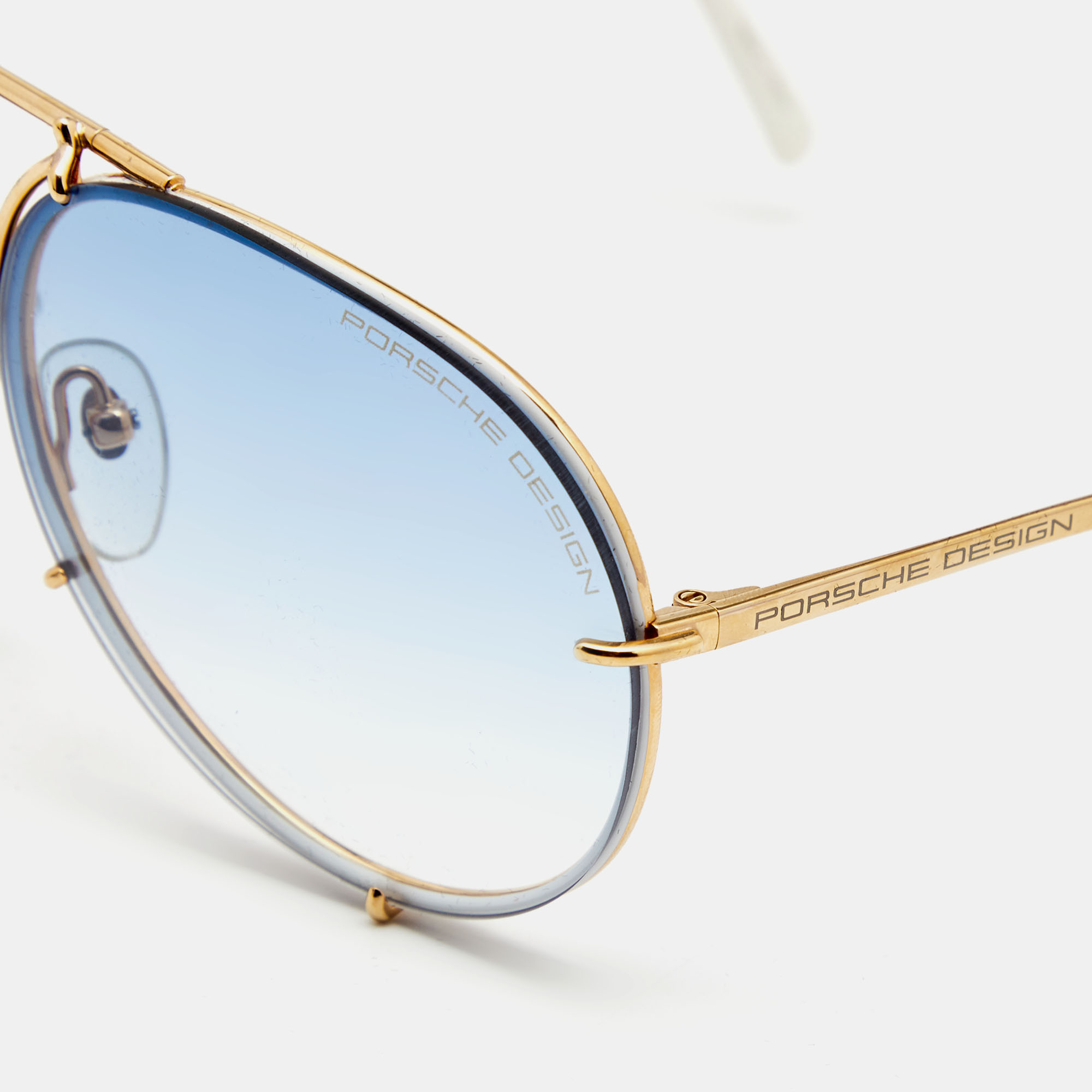 

Porsche Design Gold Tone/Blue Gradient P'8478 Aviator Sunglasses