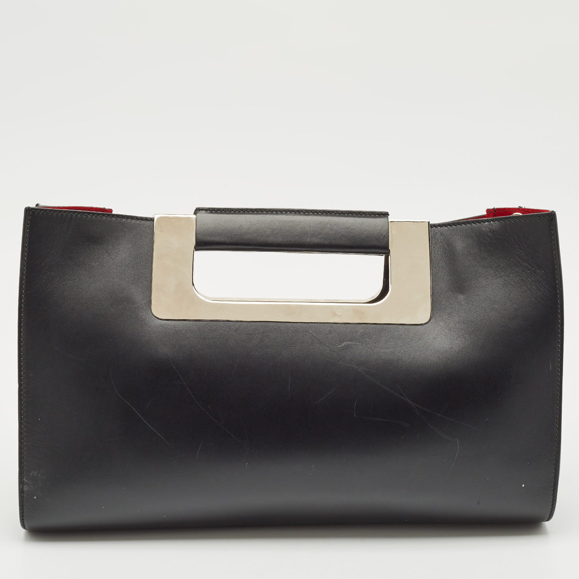 

Porsche Design Black Leather Oversized Frame Clutch