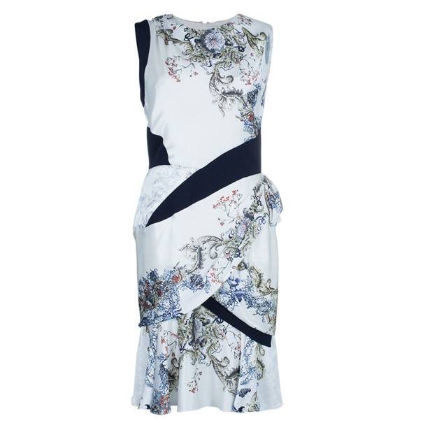 Prabal Gurung Sleeveless Printed Ruched Dress S