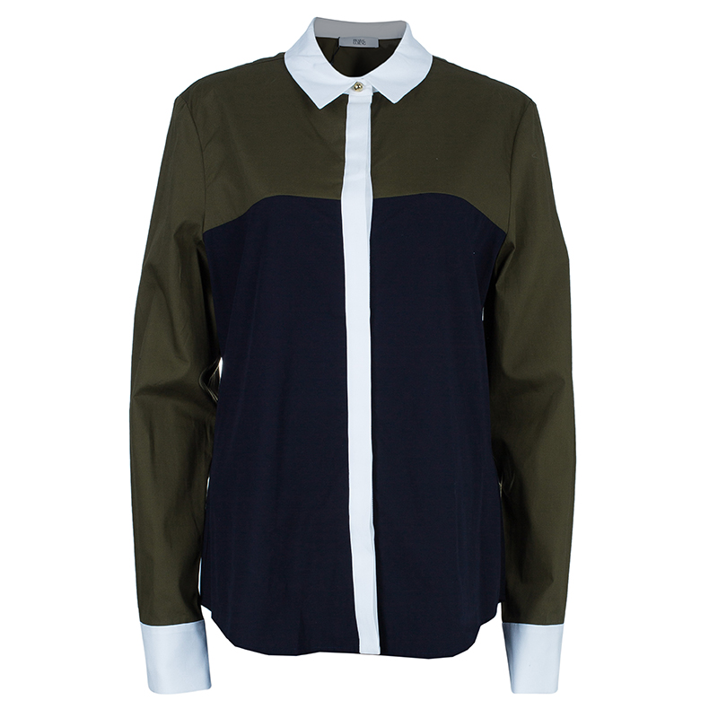 Pre Owned Prabal Gurung Colorblock Shirt M