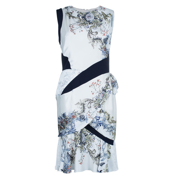 Prabal Gurung Sleeveless Printed Ruched Dress M