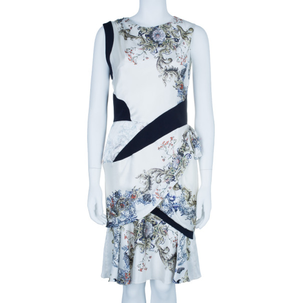 

Prabal Gurung Sleeveless Printed Ruched Dress, White