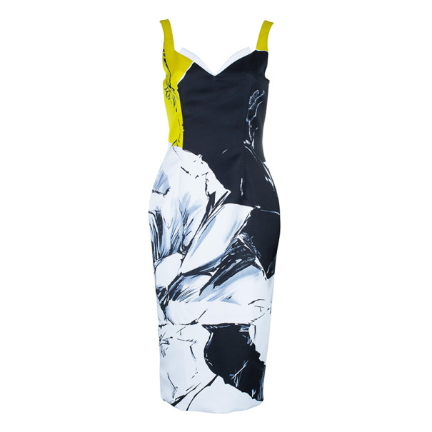 Pre Owned Prabal Gurung Floral Printed Bustier Dress S