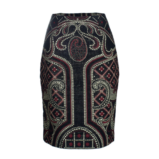 Prabal Gurung Metallic Detail Embroidery Pencil Skirt US 8