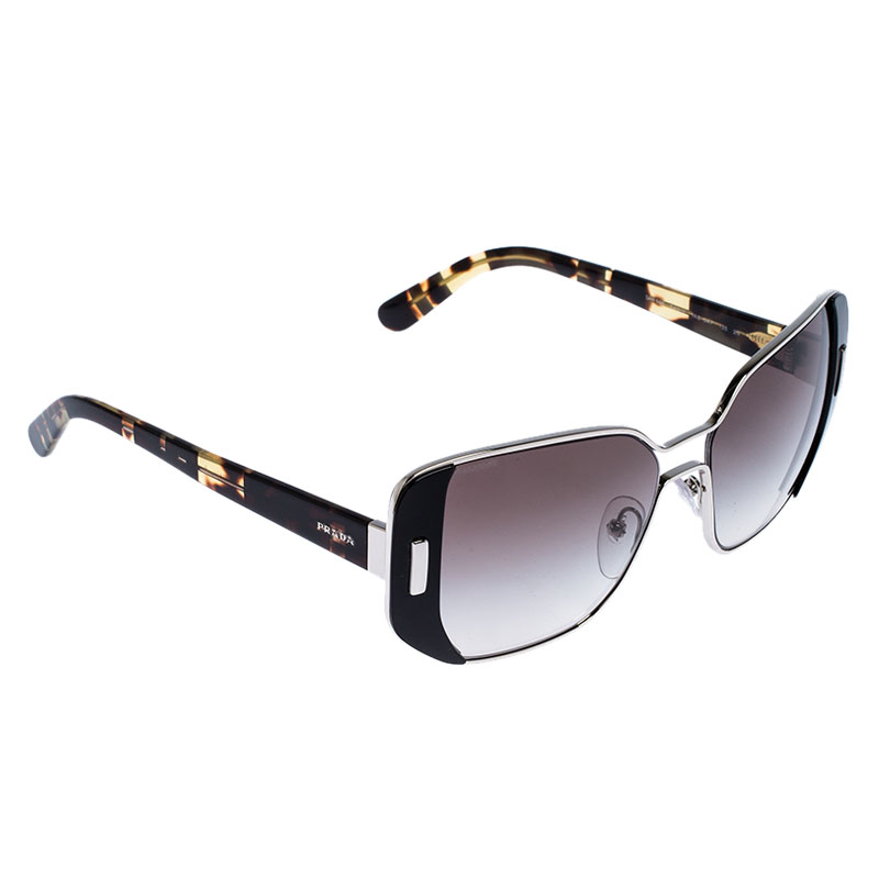 Pre Owned Prada Midnight Black Gradient SPR 59S Square Sunglasses