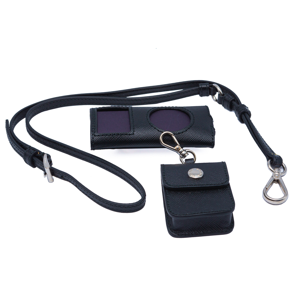 

Prada Black Saffiano Leather Hanger Mini Wallet