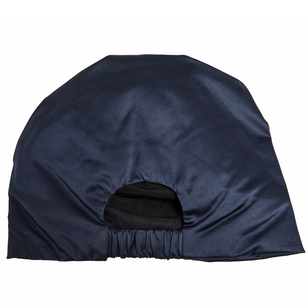 

Prada Navy Blue Pleated Silk Satin Turban Size