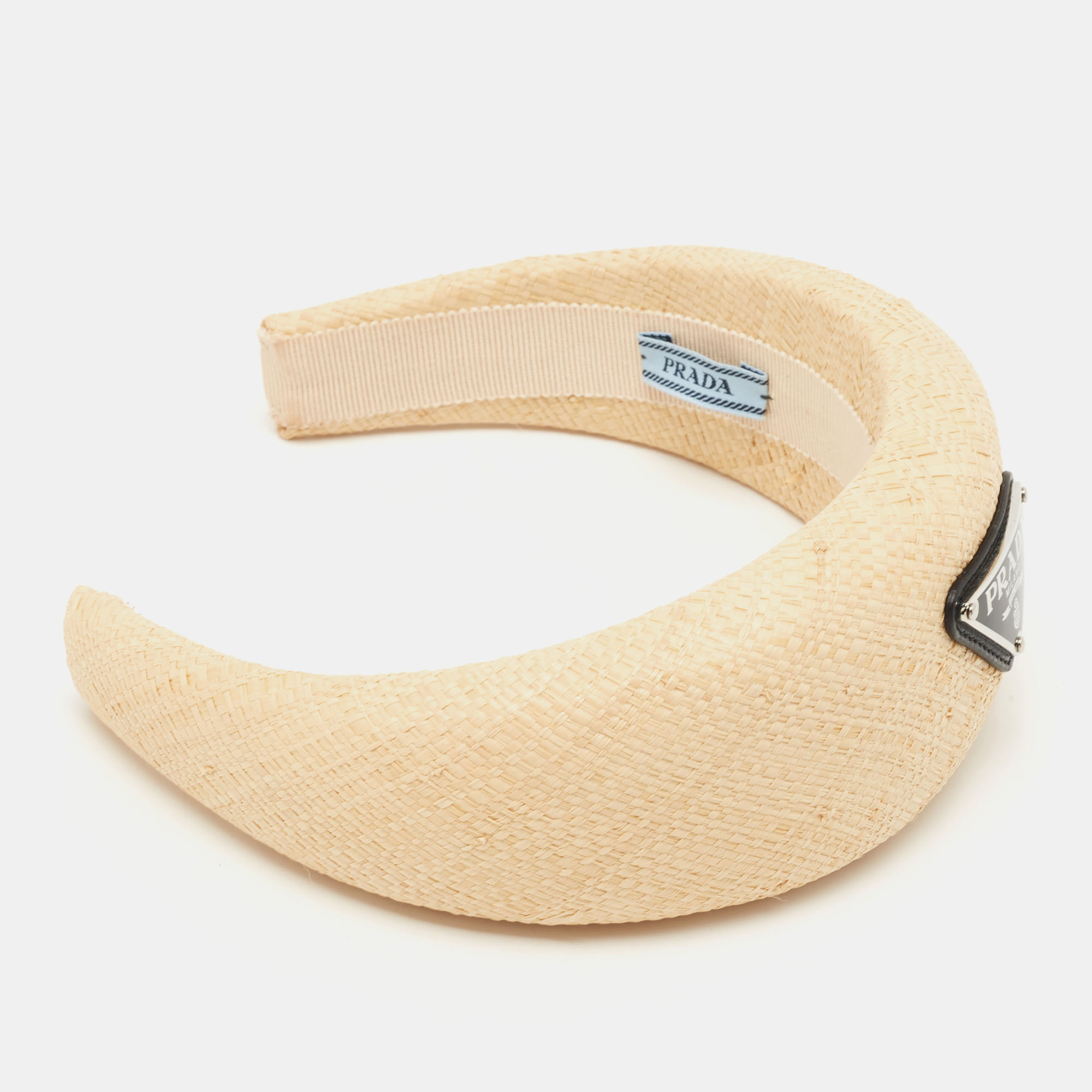 

Prada Beige Wicker Wide Hairband