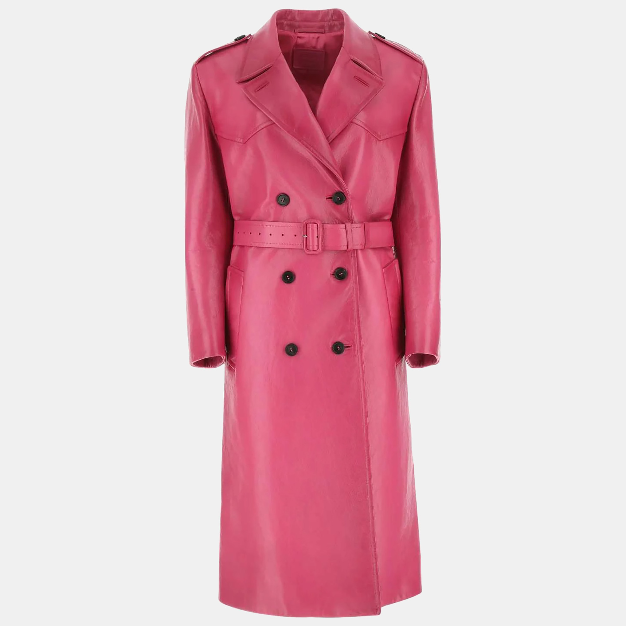 

Prada Fuchsia Leather Coat Women’s IT 38, Pink