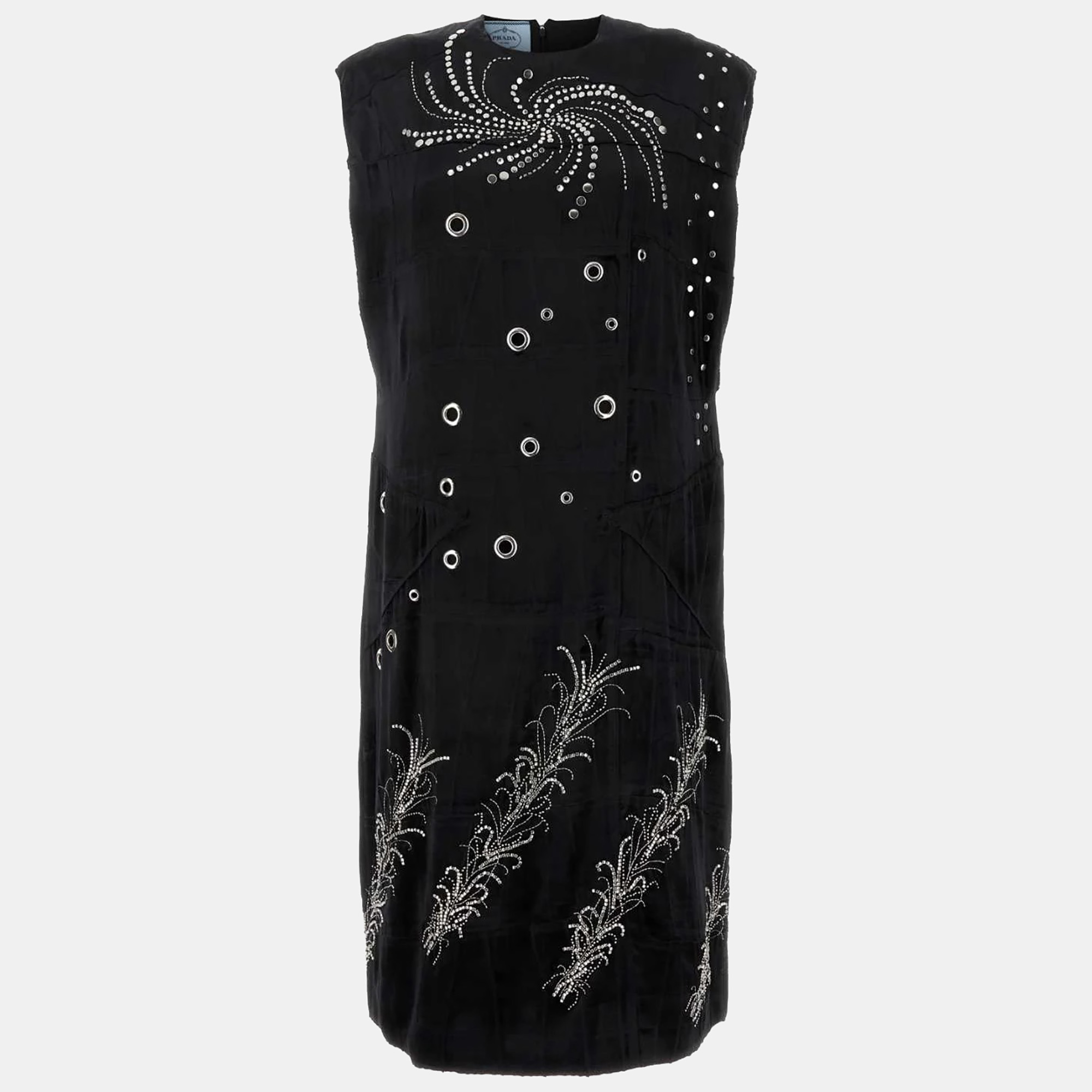 

Prada Black Embellished Velvet Dress IT 40