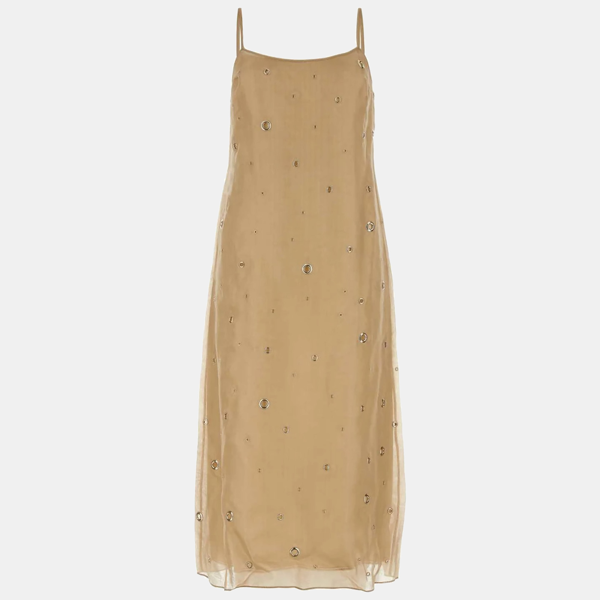 

Prada Beige Organza Eyelet Dress IT 40