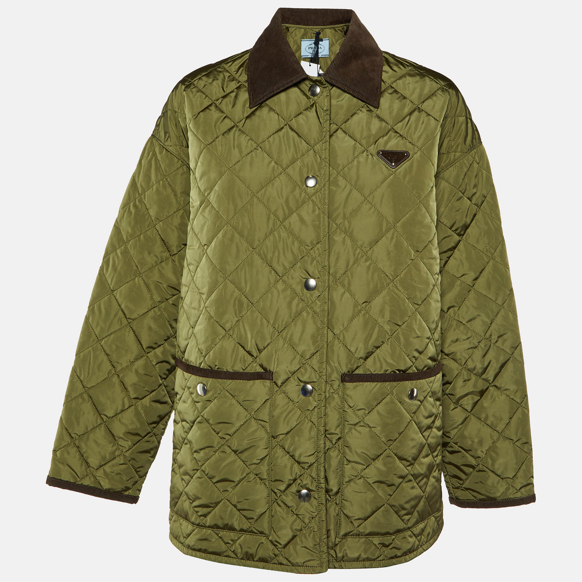 

Prada Military Green Re-Nylon Quilted Light Jacket S