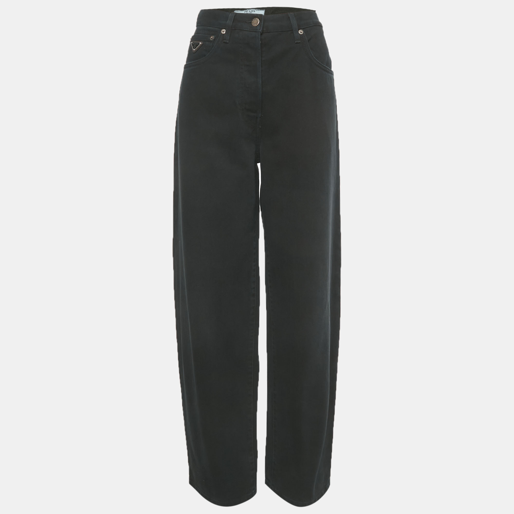 

Prada Black Denim Barrel Leg Jeans S/Waist 30"