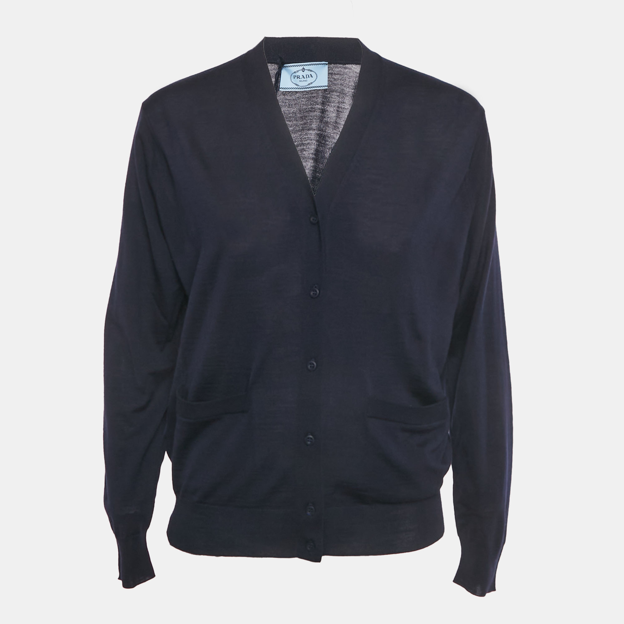 

Prada Navy Blue Wool Button Front Cardigan XS