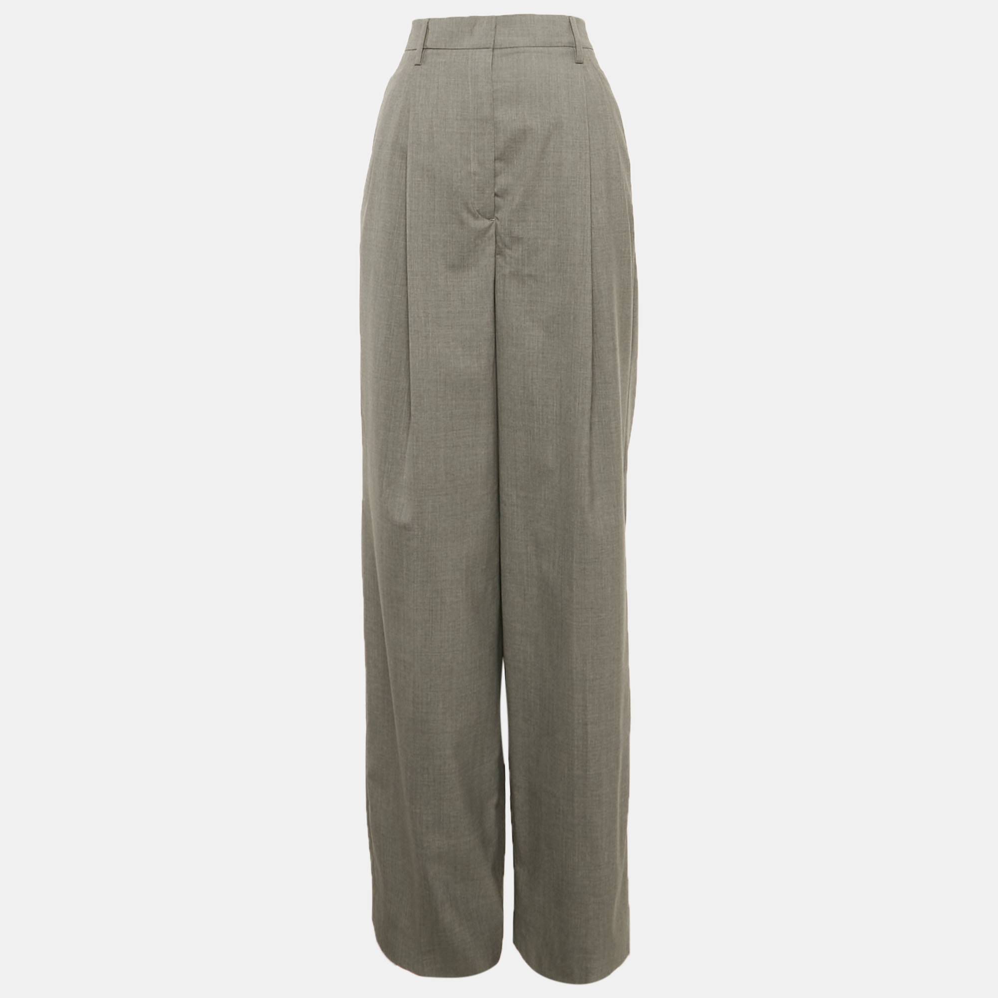 

Prada Grey Wool Pleated Trousers S