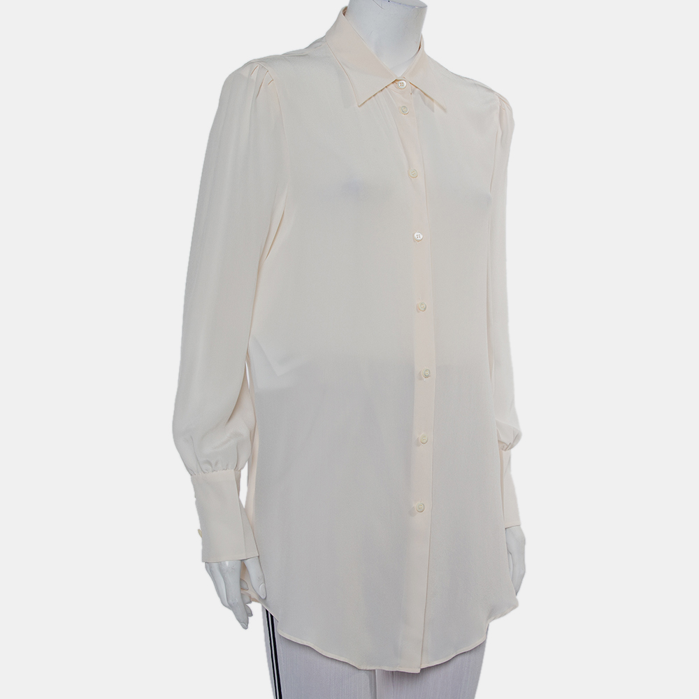

Prada Cream Silk Button Front Shirt