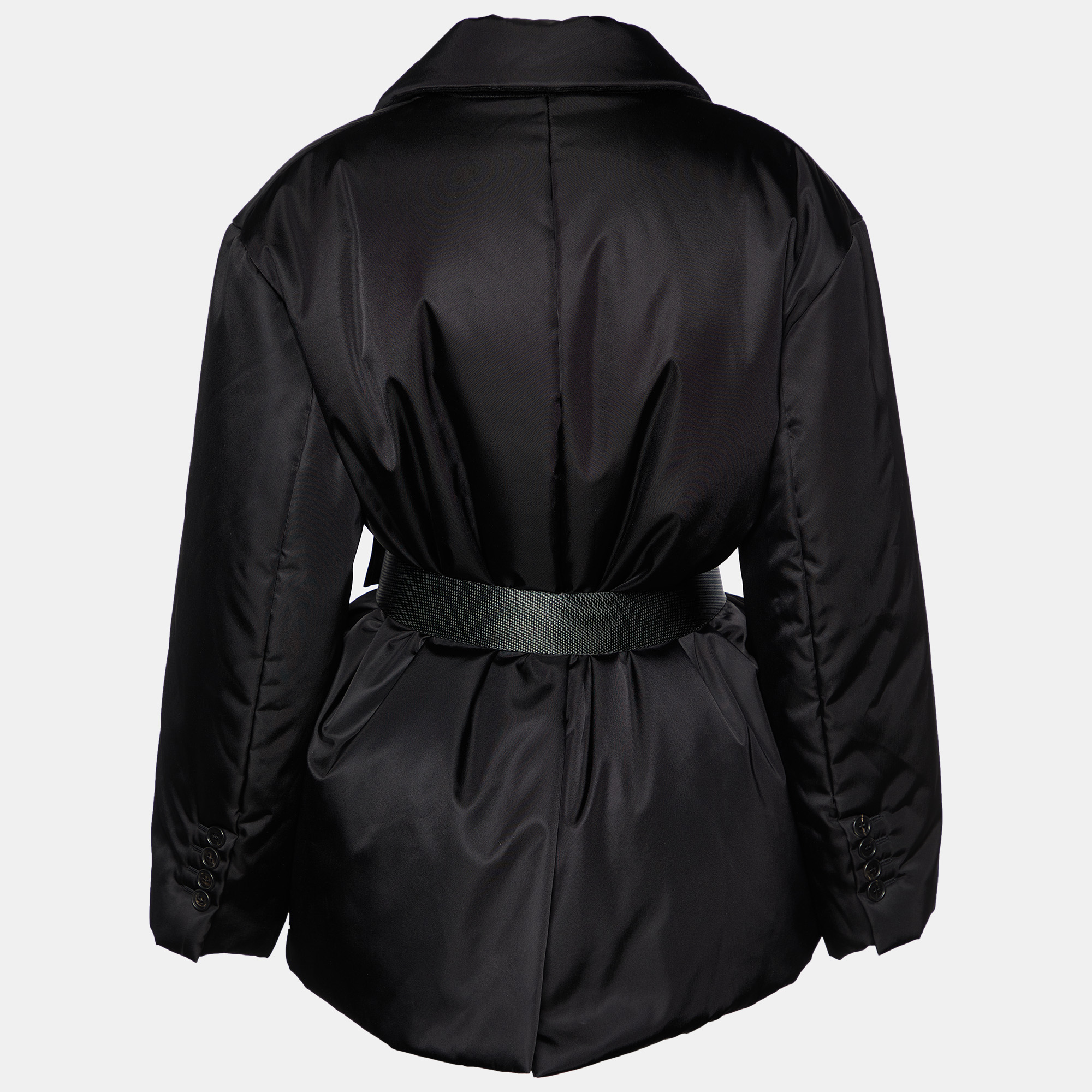 

Prada Black Re-Nylon Gabardine Belted Puffer Jacket
