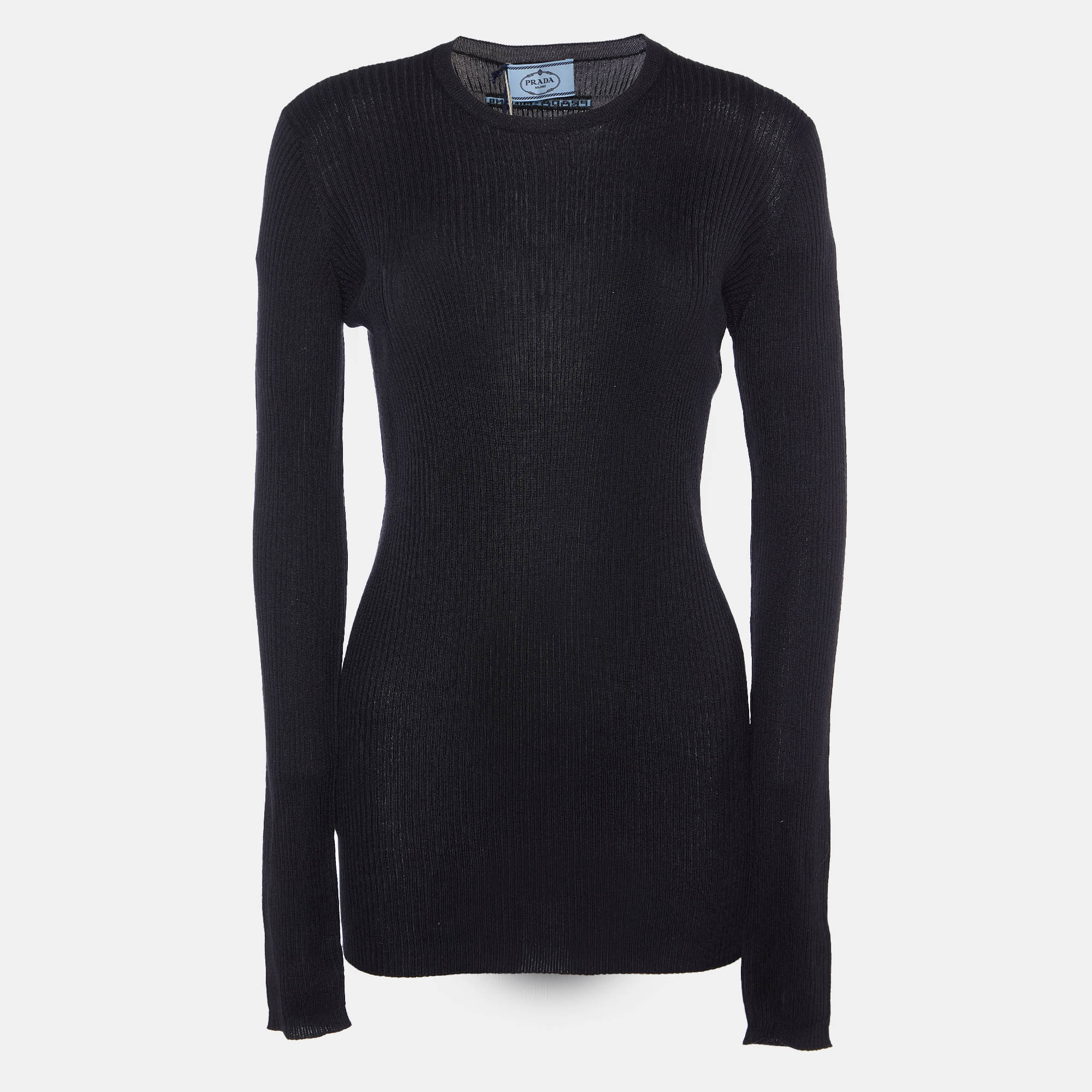 

Prada Virgin Wool Sweater 46, Black