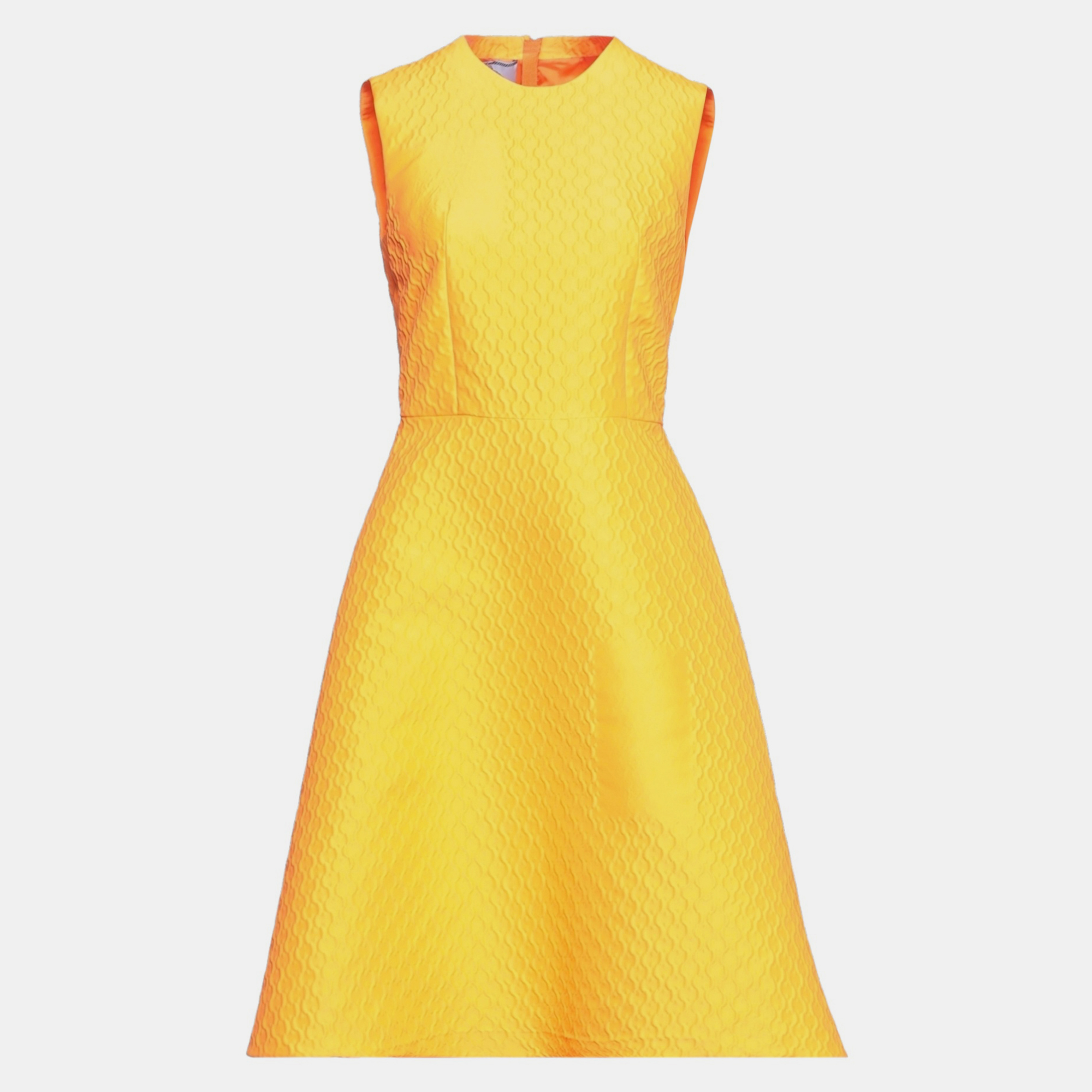 Pre-owned Prada Polyester Midi Dresses 40 In Yellow