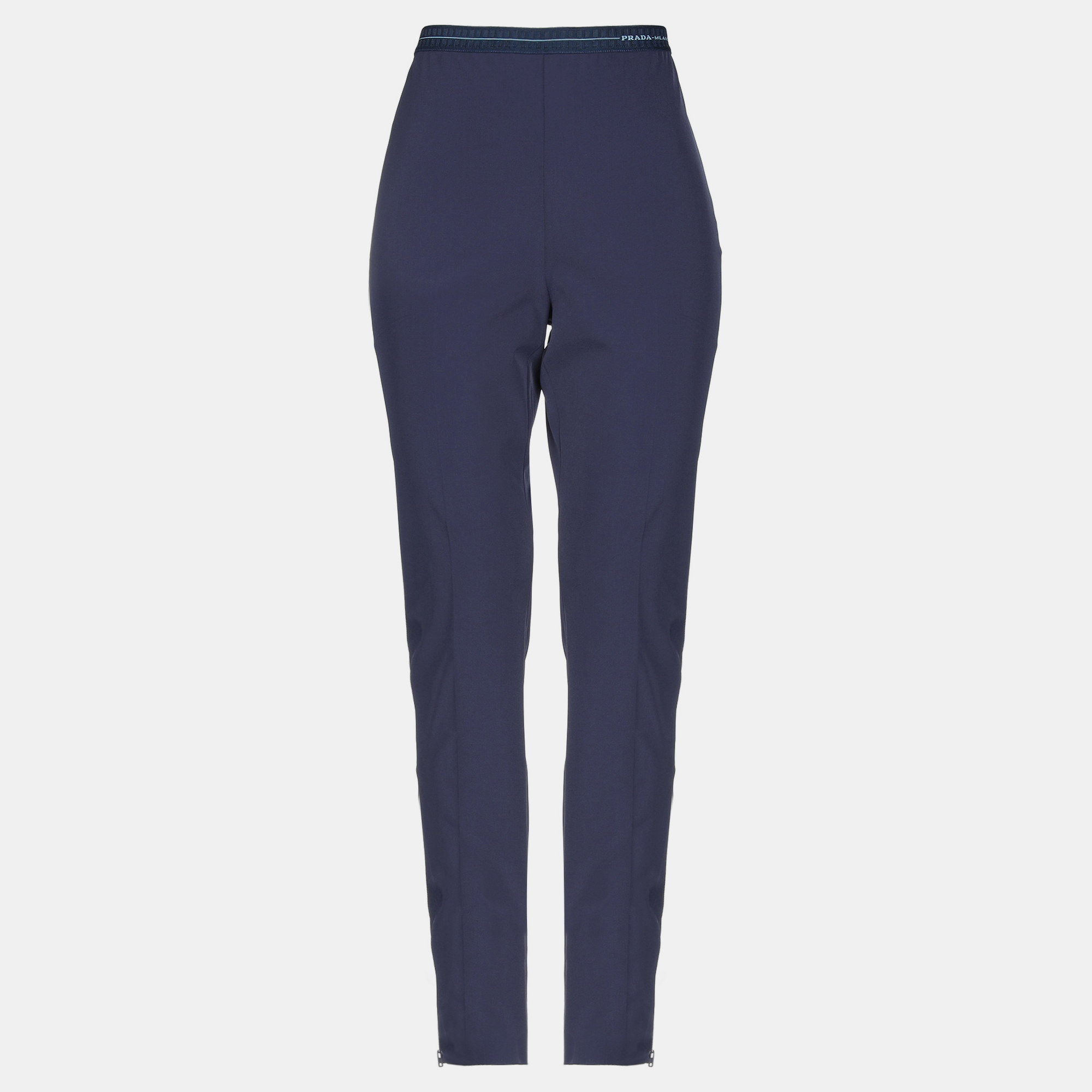 Pre-owned Prada Polyester Pants 38 In Blue