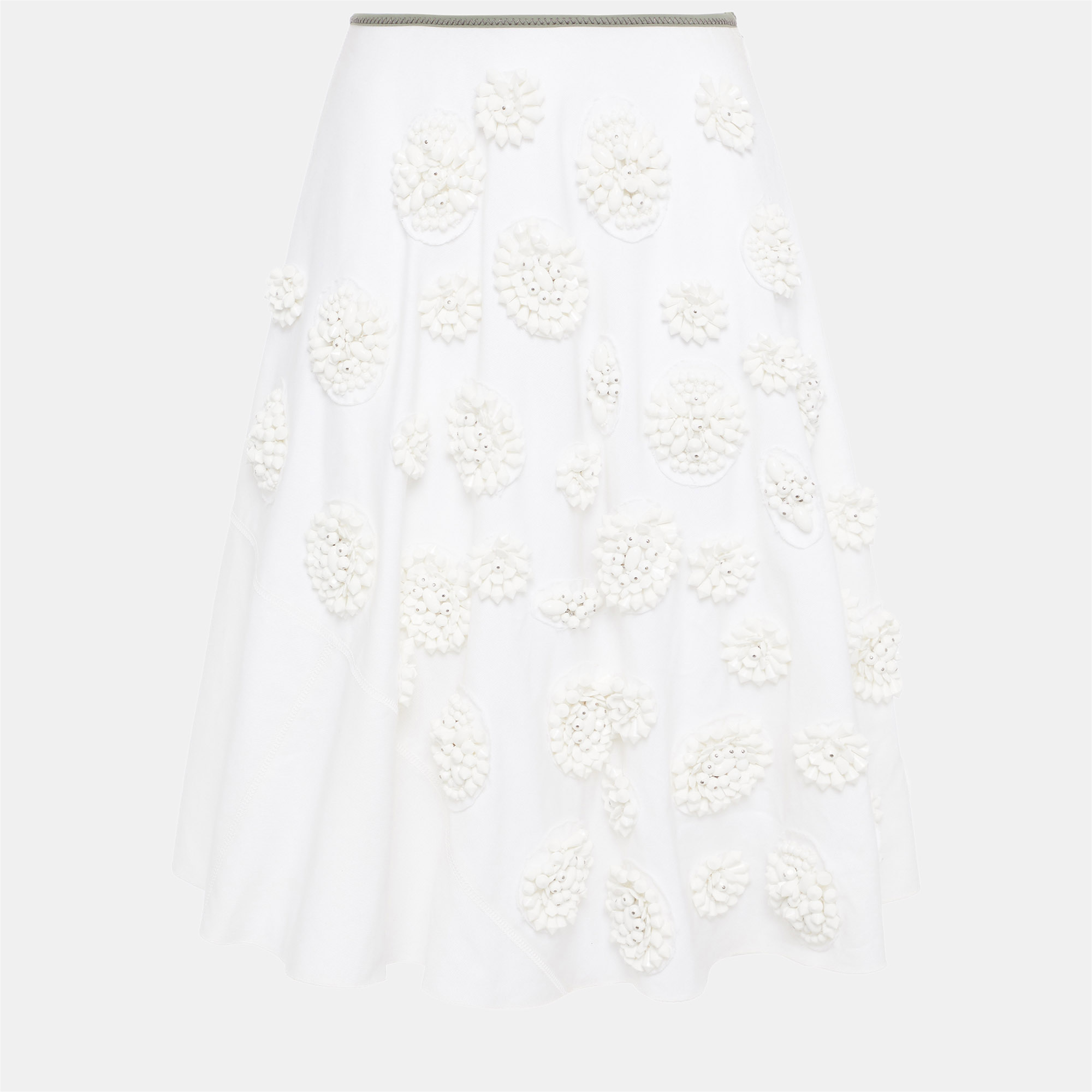 Pre-owned Prada Cotton Knee Length Skirt 40 In White