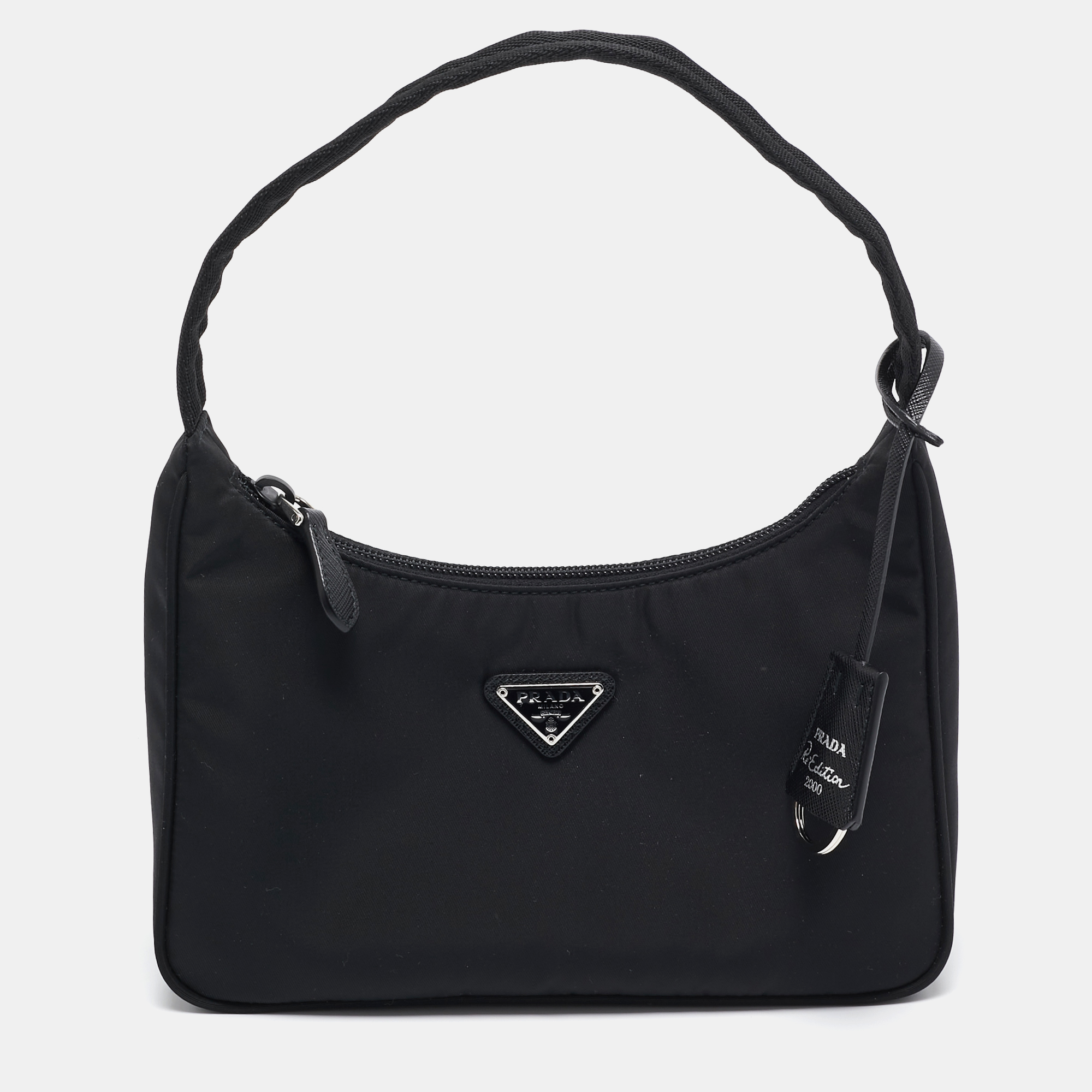 

Prada Black Nylon Re-Edition 2000 Baguette Bag