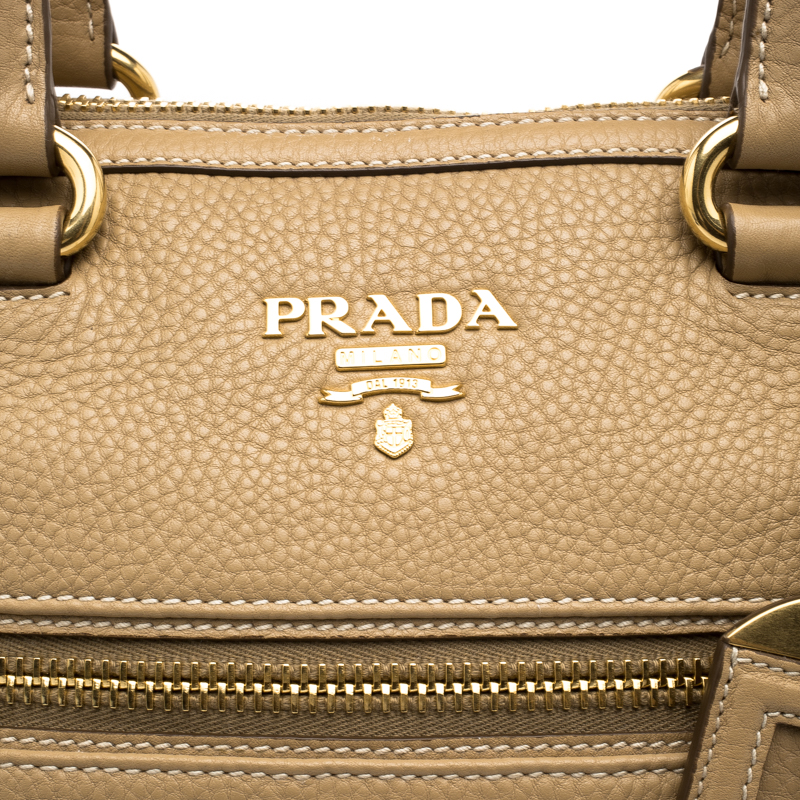 PRADA Vitello Daino Bauletto Tote Cobalto 1258318