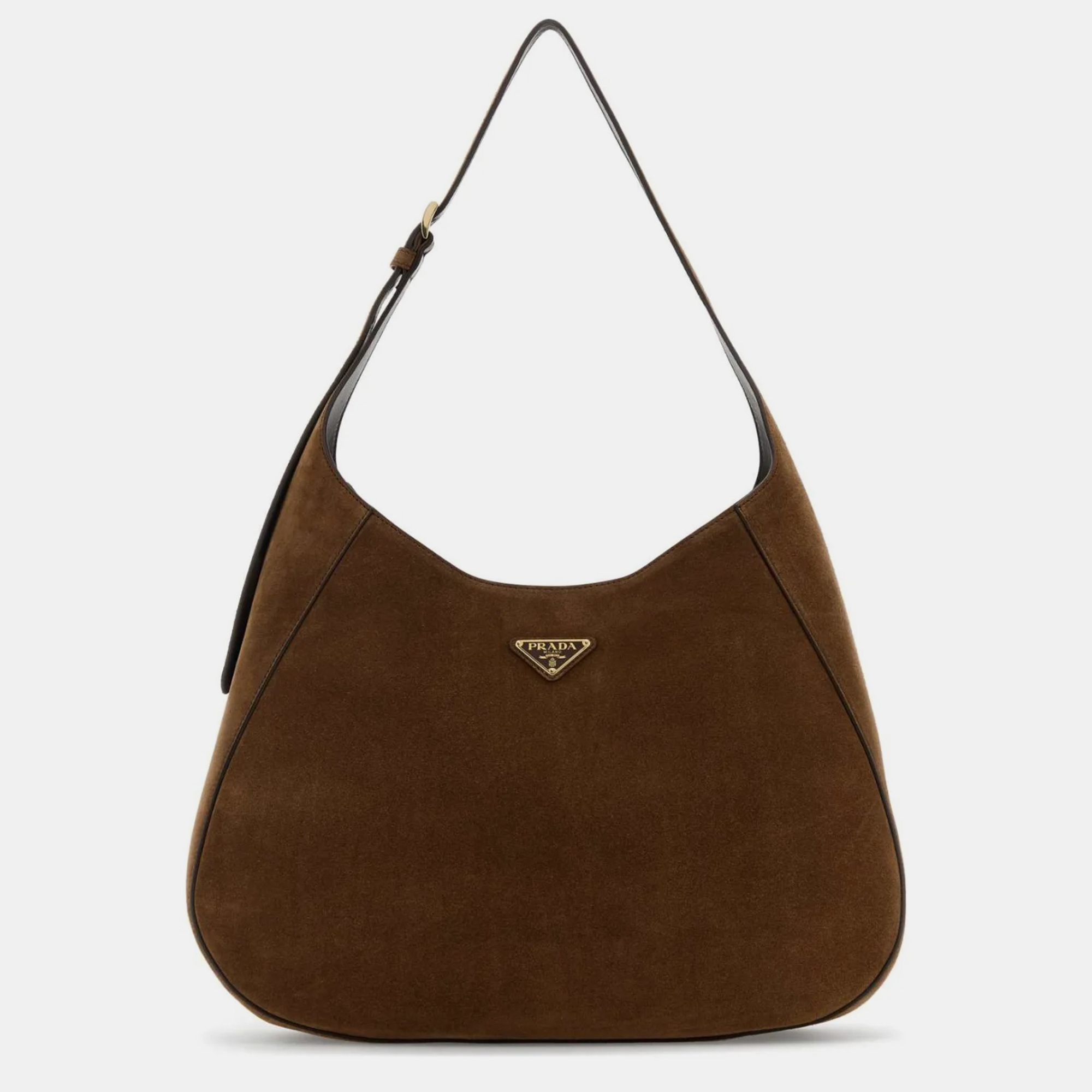 

Prada Brown Suede Large Hobo Bag