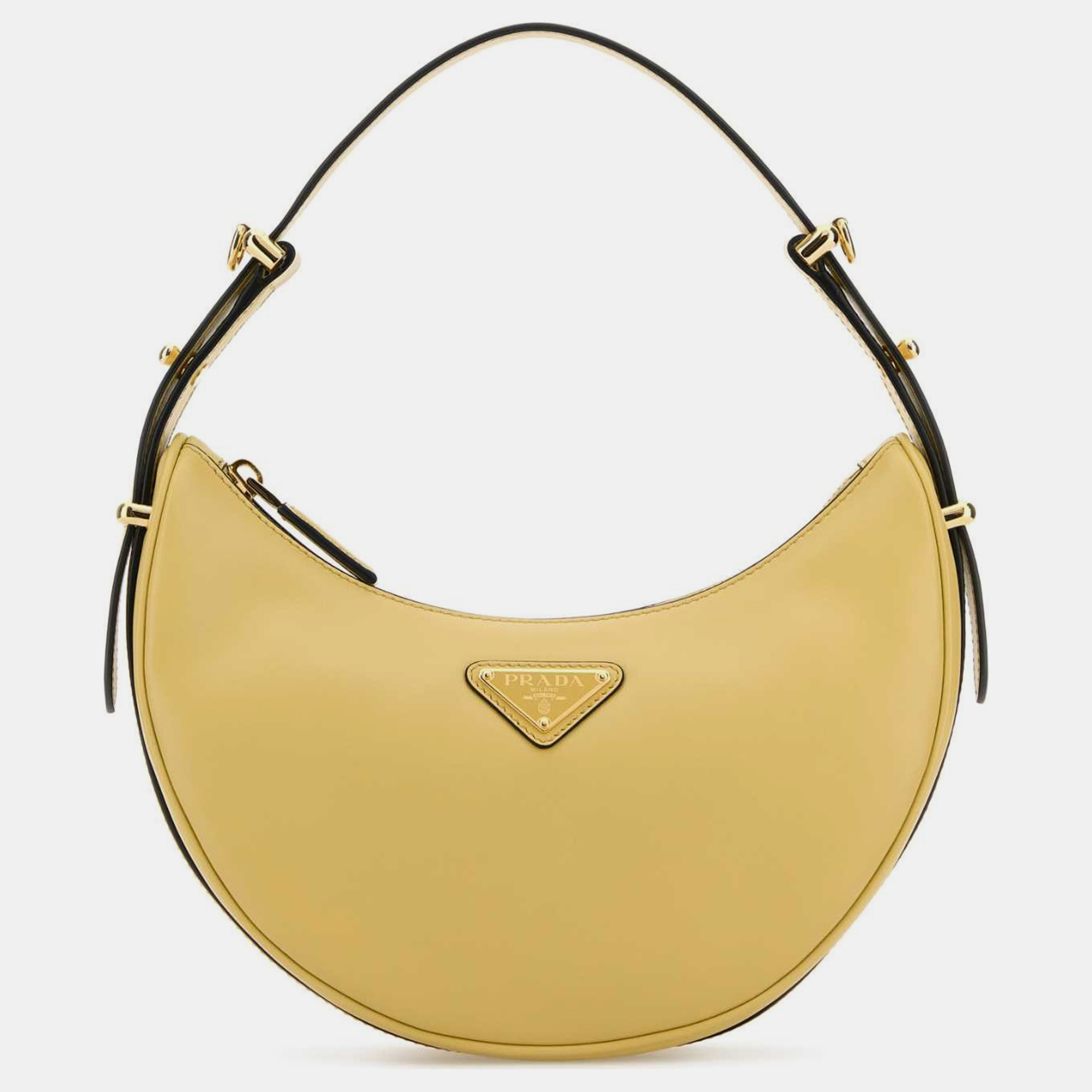 

Prada Pastel Yellow Leather Arque Handbag