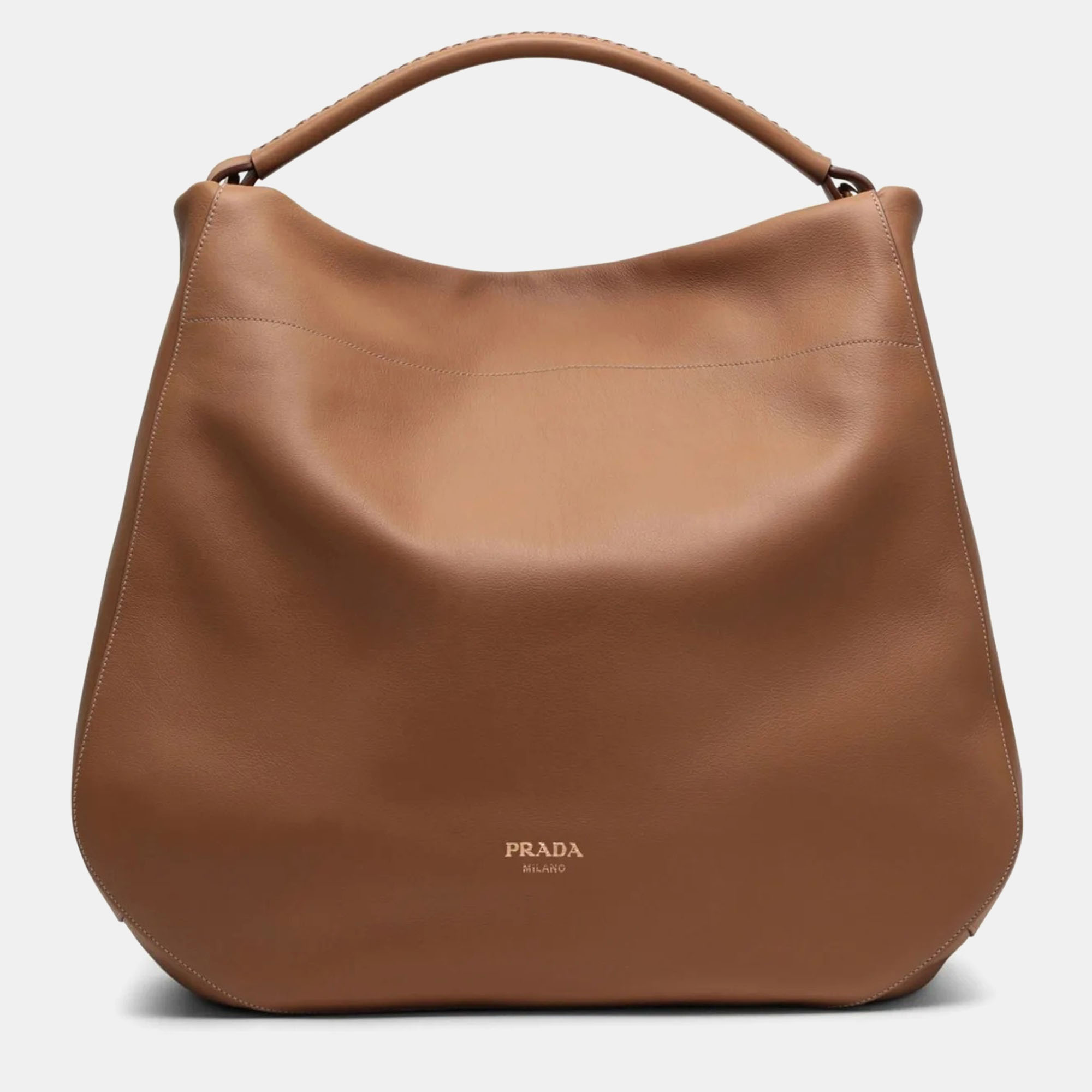 

Prada Large Caramel-Coloured Leather Shoulder Bag, Brown