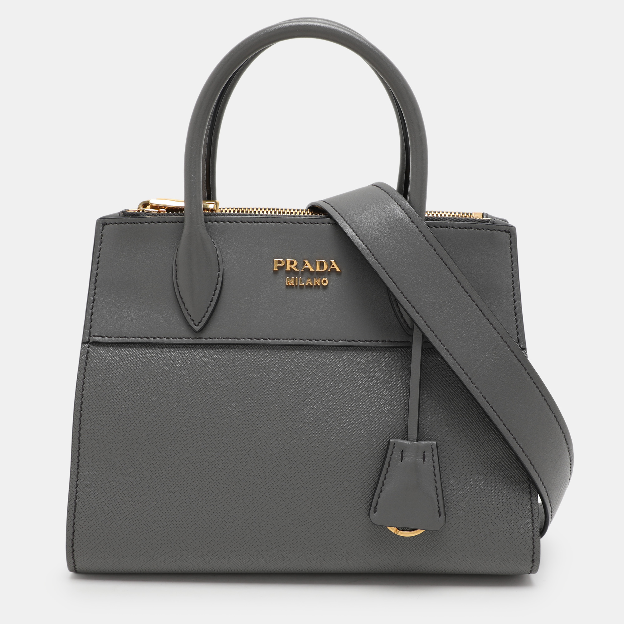 

Prada Grey Saffiano and City Leather Paradigme Tote