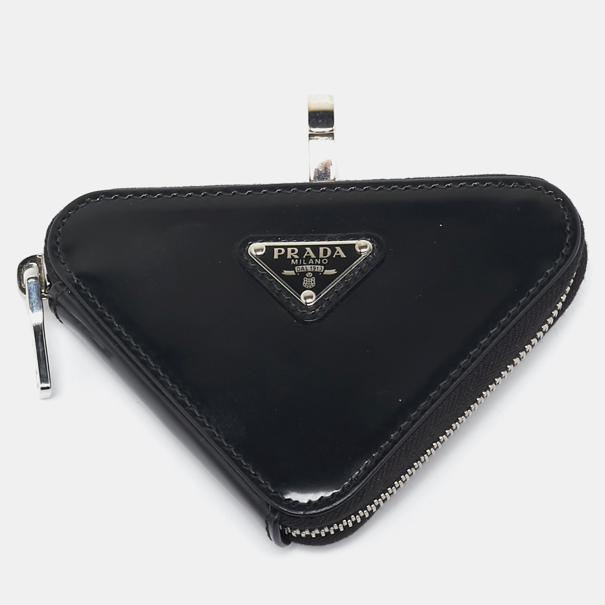 

Prada Black Leather Triangle Pouch