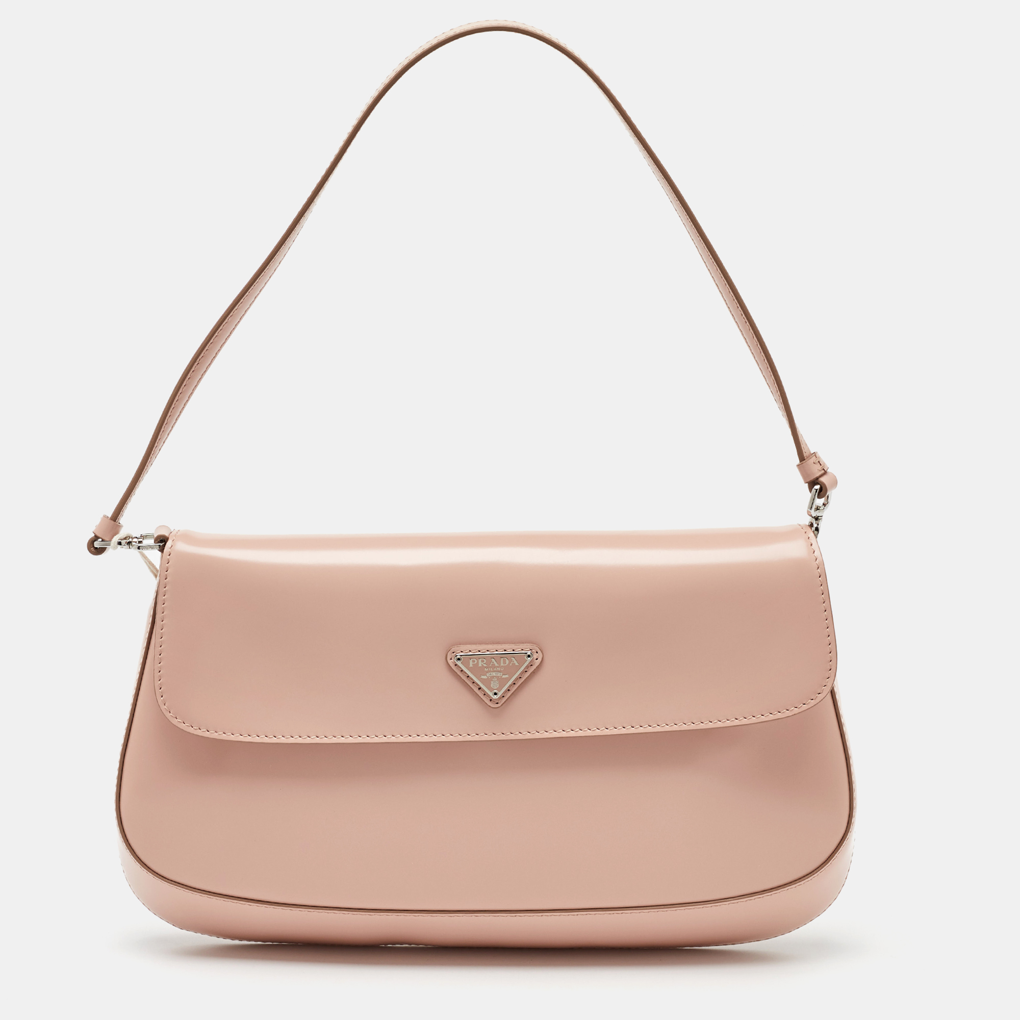 

Prada Light Pink Leather Cleo Flap Shoulder Bag