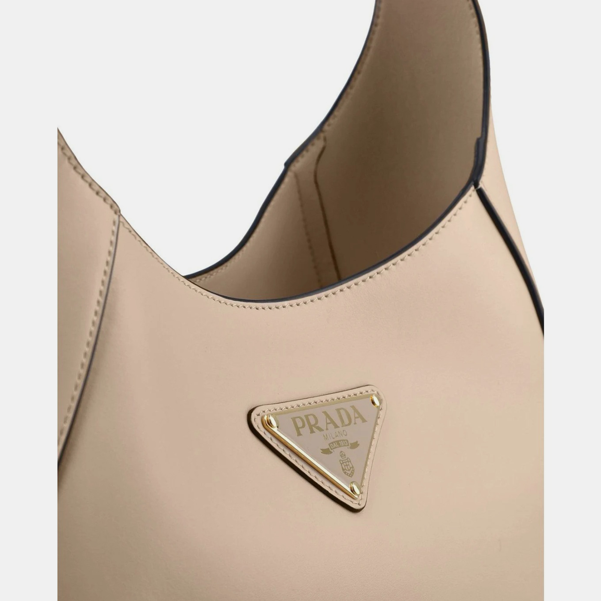 Prada Beige Leather Travertino Shoulder Bag 