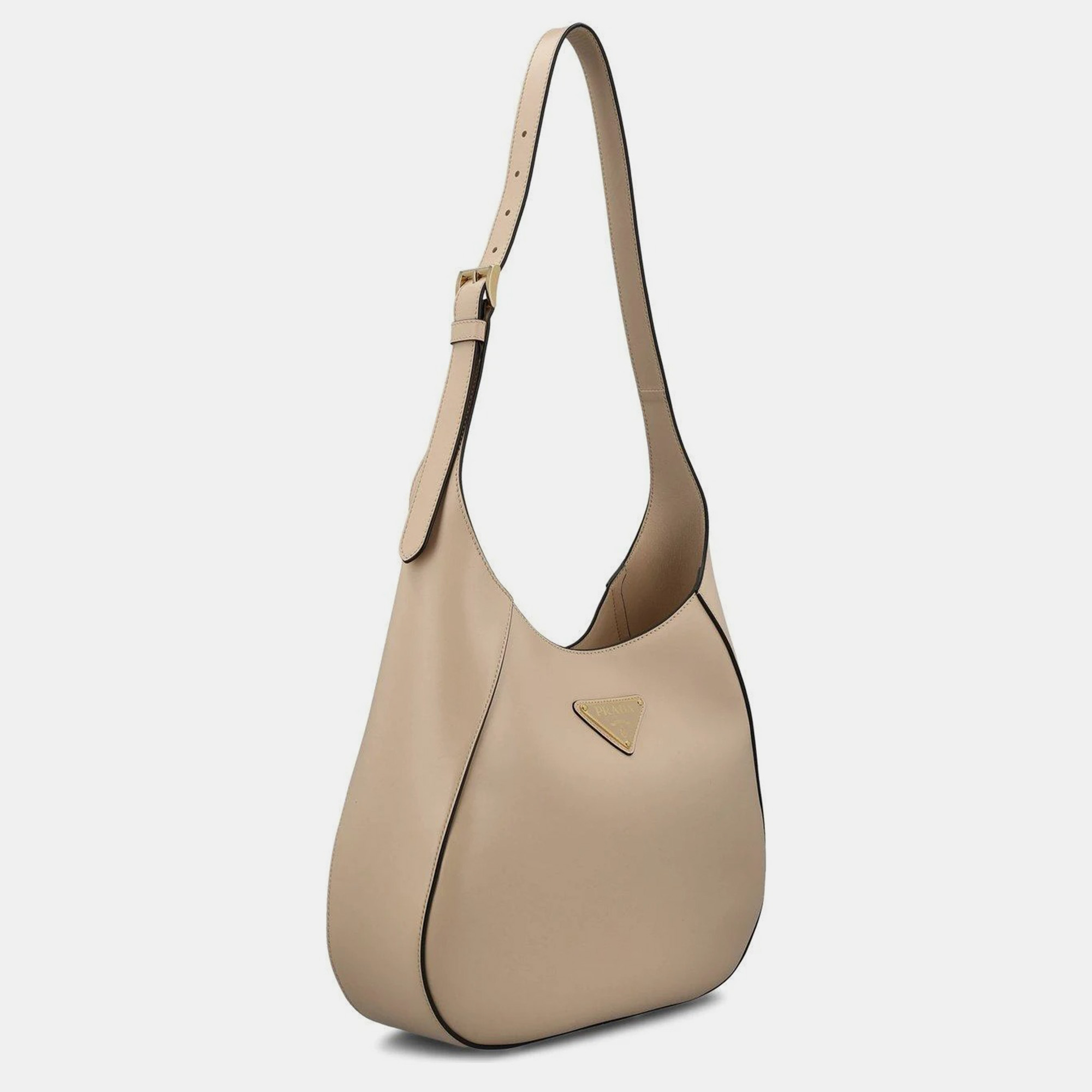 Prada Beige Leather Travertino Shoulder Bag 