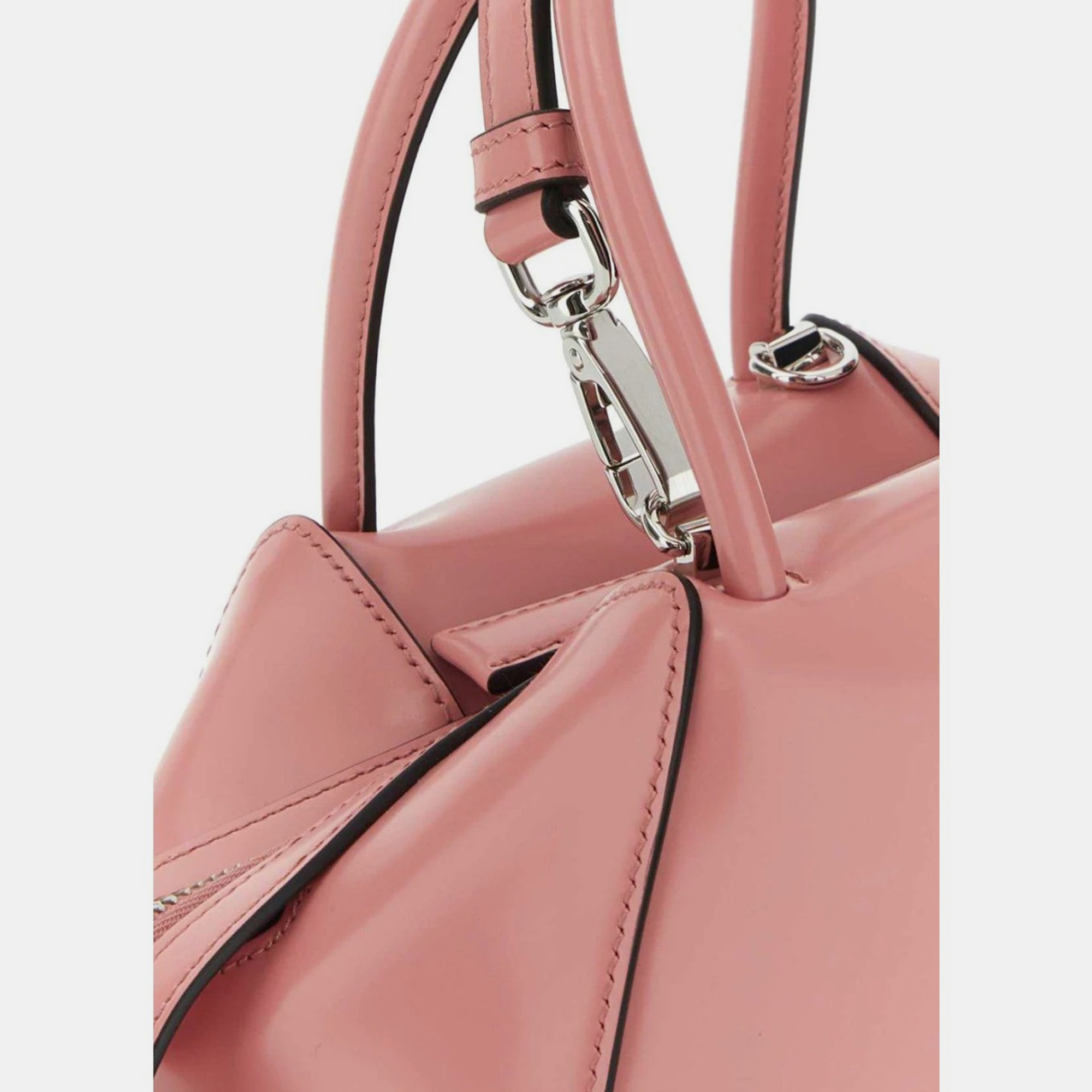 Prada Pink  Leather Logo Satchel Bag 