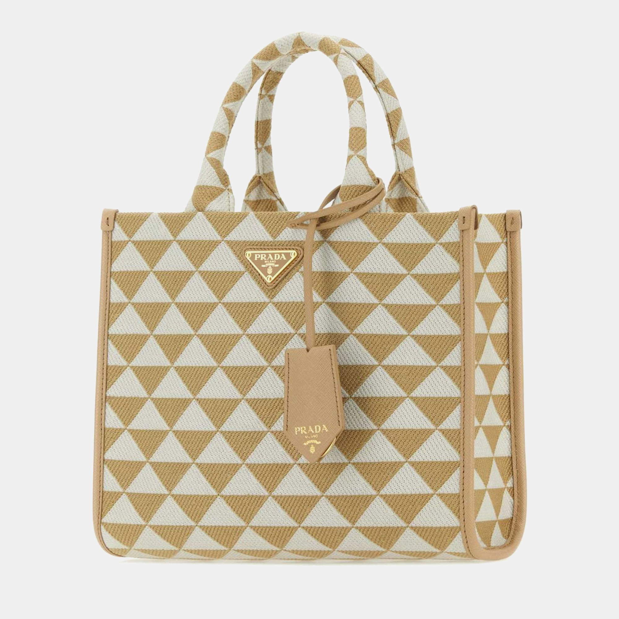 Prada Multicolor Symbole Canvas Shopping Bag 
